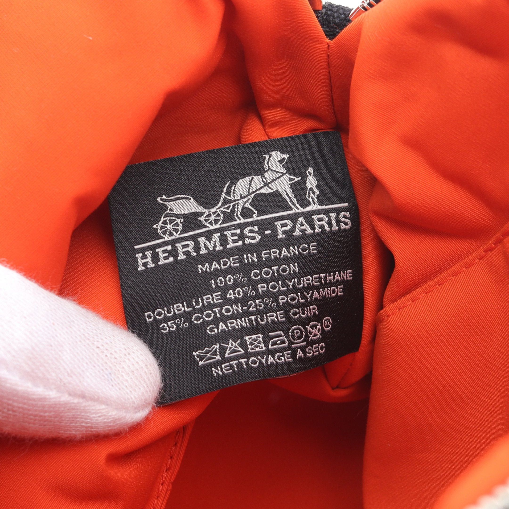 Hermes Hermes Bolide Mm 25 Pouch Canvas Leather Black Silver Hardware Size ONE SIZE - 4 Thumbnail