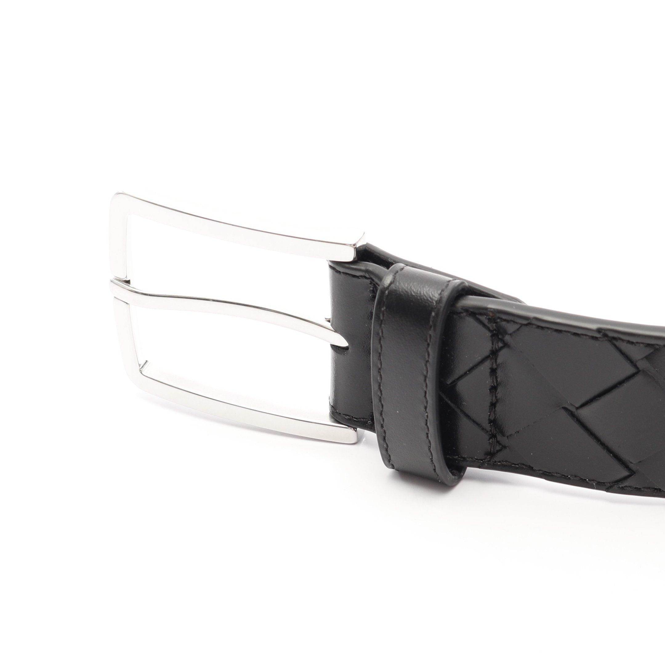 Bottega Veneta Bottega Veneta Intrecciato Belt Leather Black Size ONE SIZE - 2 Thumbnail
