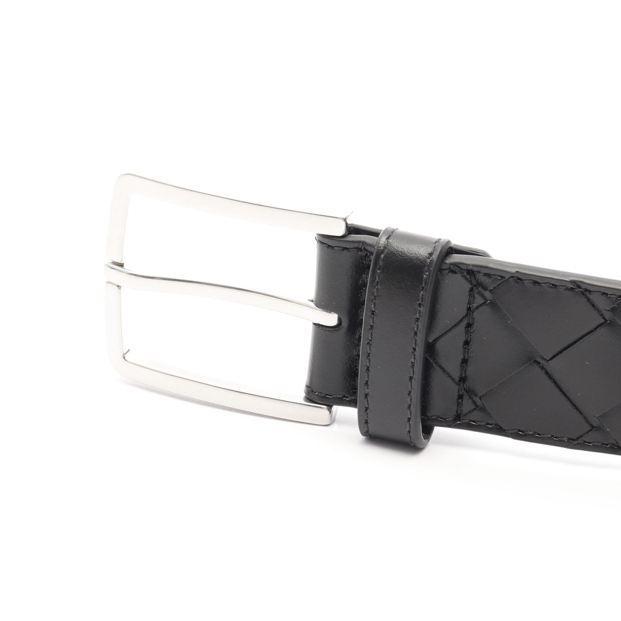 Bottega Veneta Bottega Veneta Intrecciato Belt Leather Black Size ONE SIZE - 2 Thumbnail