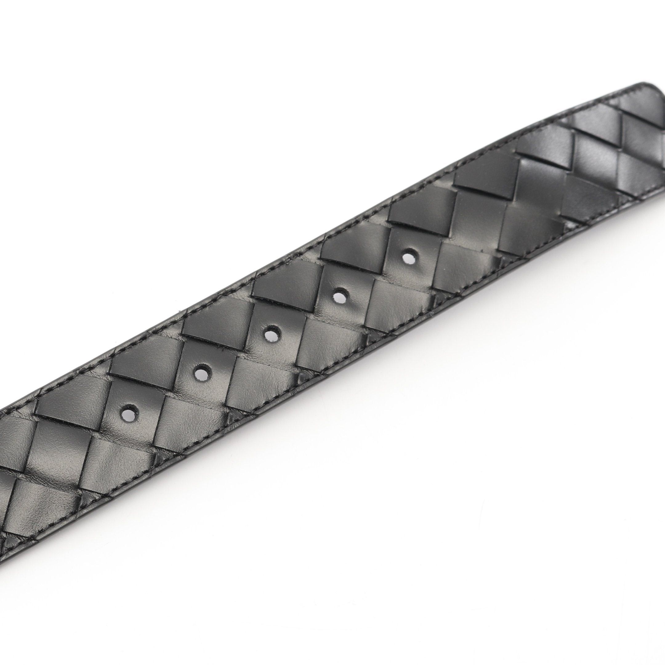 Bottega Veneta Bottega Veneta Intrecciato Belt Leather Black Size ONE SIZE - 3 Thumbnail