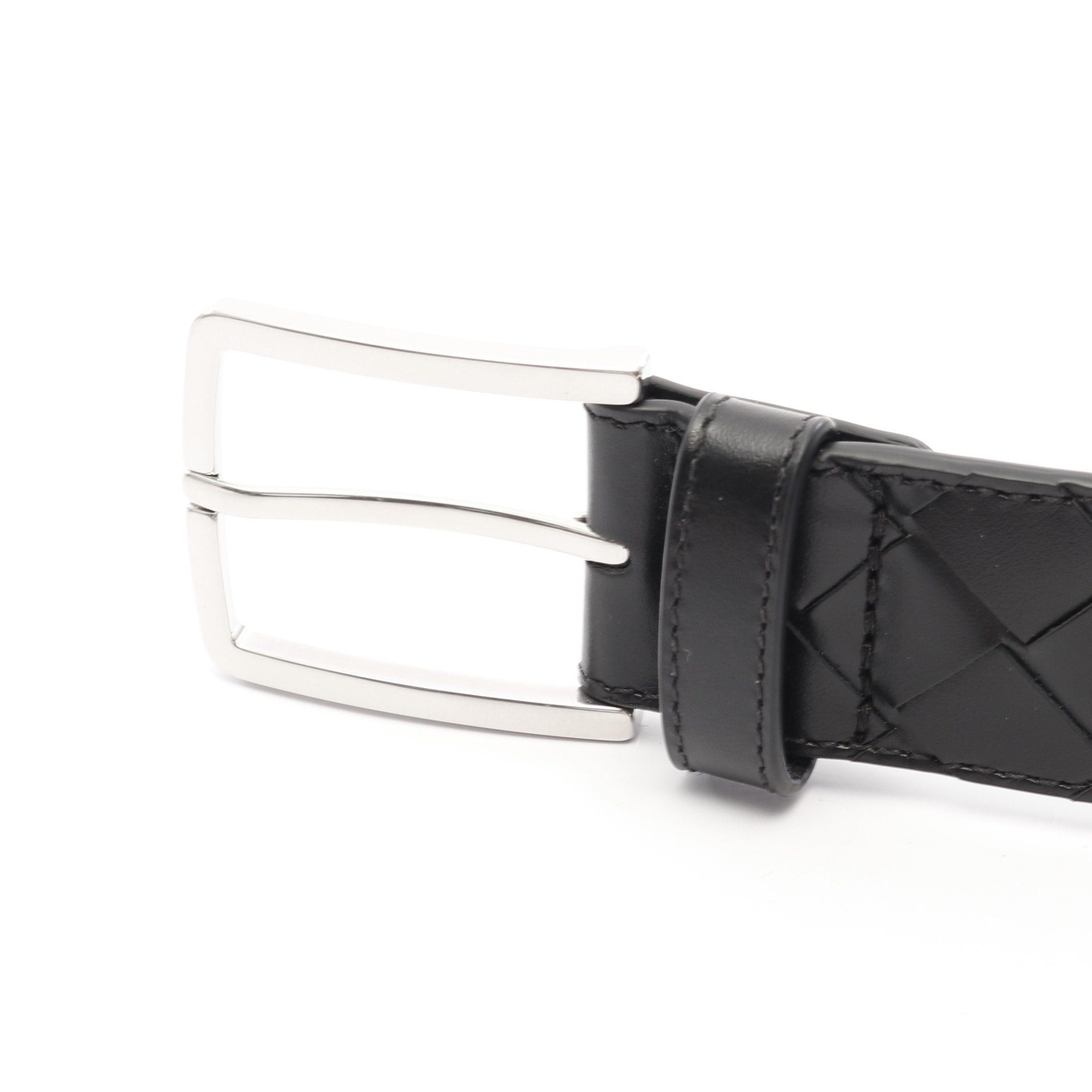Bottega Veneta Bottega Veneta Intrecciato Belt Leather Black Size ONE SIZE - 2 Thumbnail
