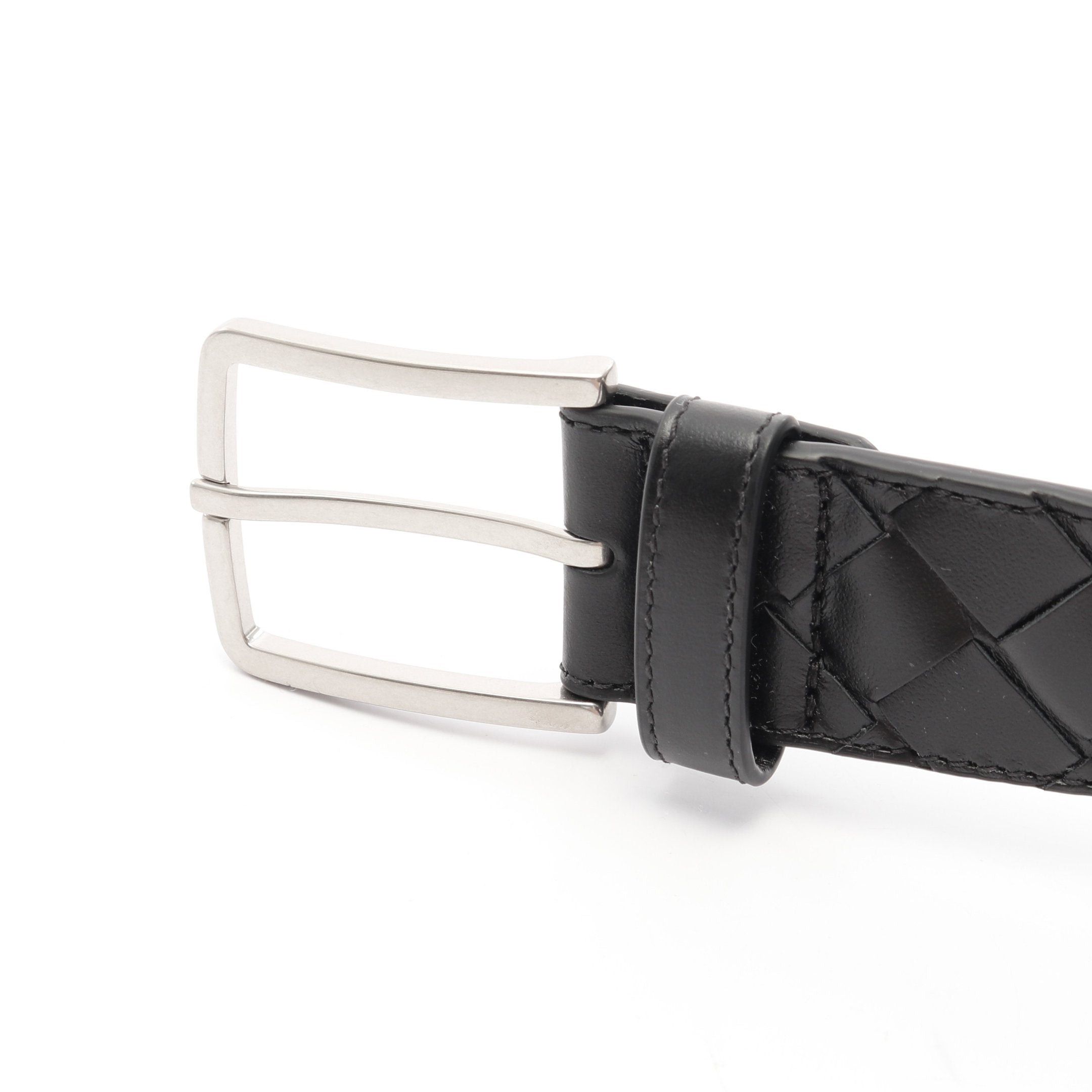 Bottega Veneta Bottega Veneta Intrecciato Belt Leather Black Size ONE SIZE - 2 Thumbnail