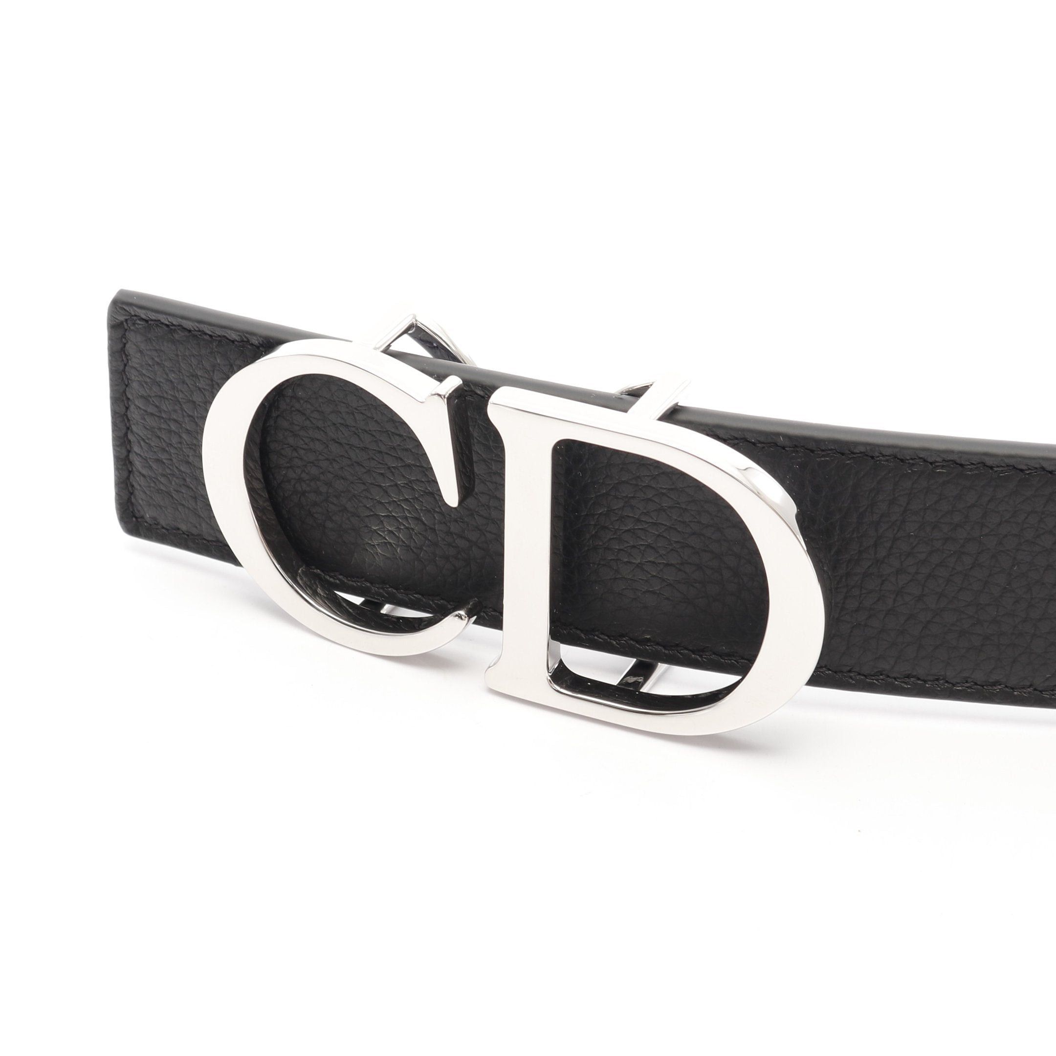 Dior Dior Cd 35Mm Belt Leather Black Navy Reversible Size ONE SIZE - 2 Thumbnail
