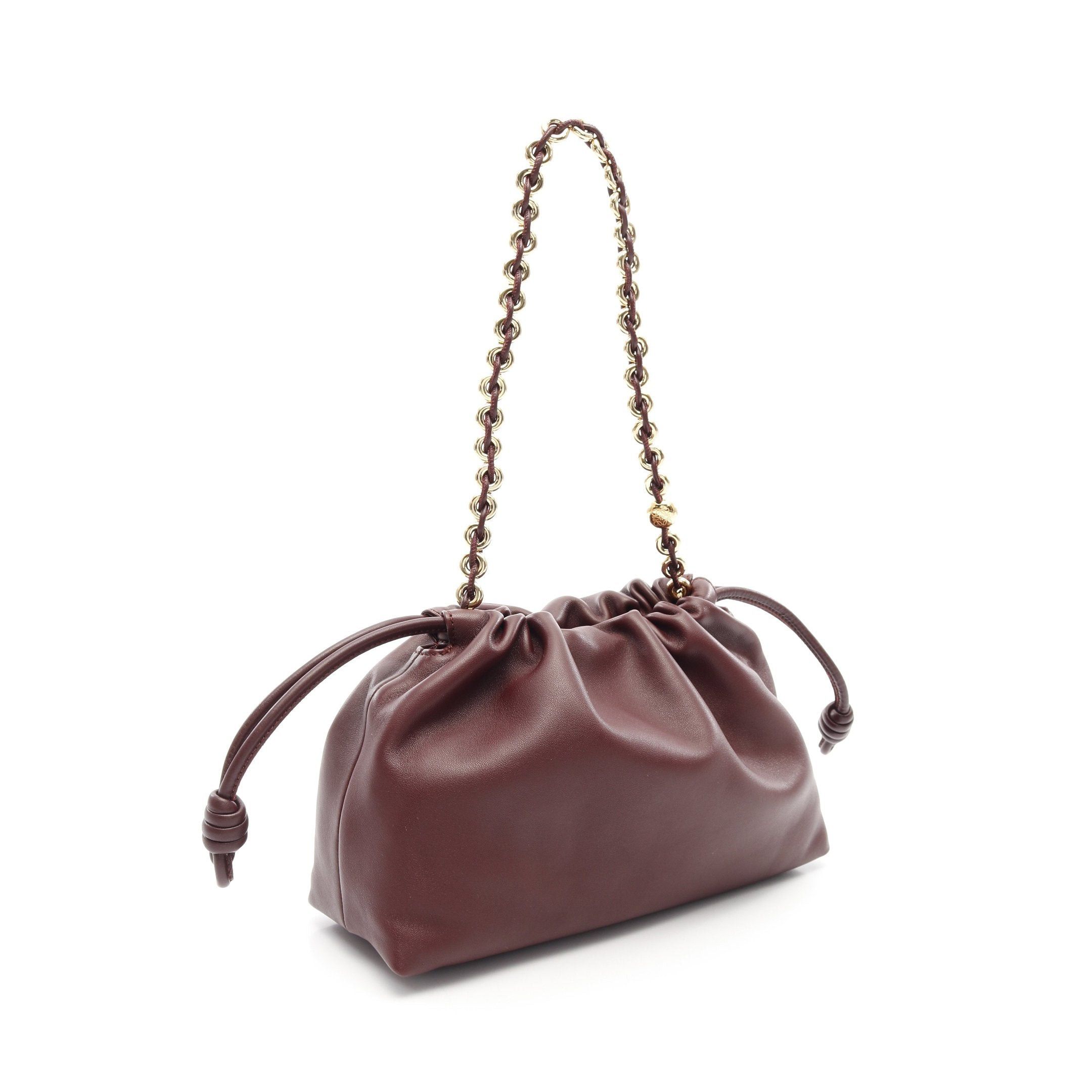 Loewe Loewe Flamenco Perth Medium Chain Shoulder Bag Leather Bordeaux Size ONE SIZE - 2 Thumbnail