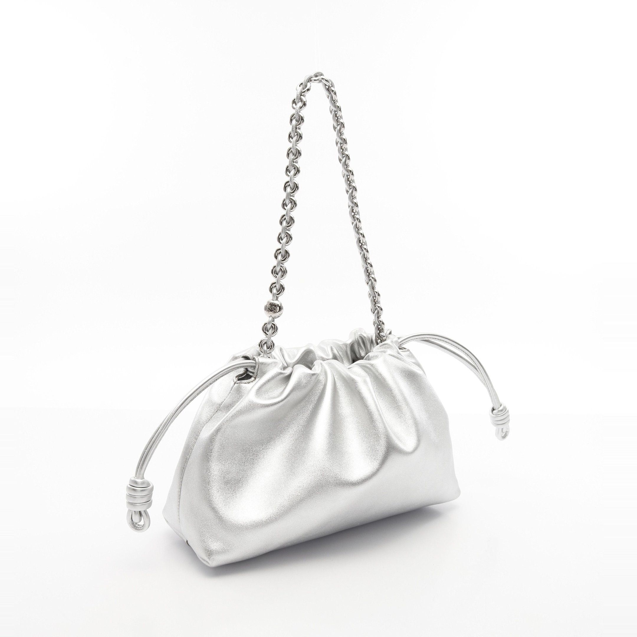 Loewe Loewe Flamenco Perth Medium Chain Shoulder Bag Leather Silver Size ONE SIZE - 2 Thumbnail