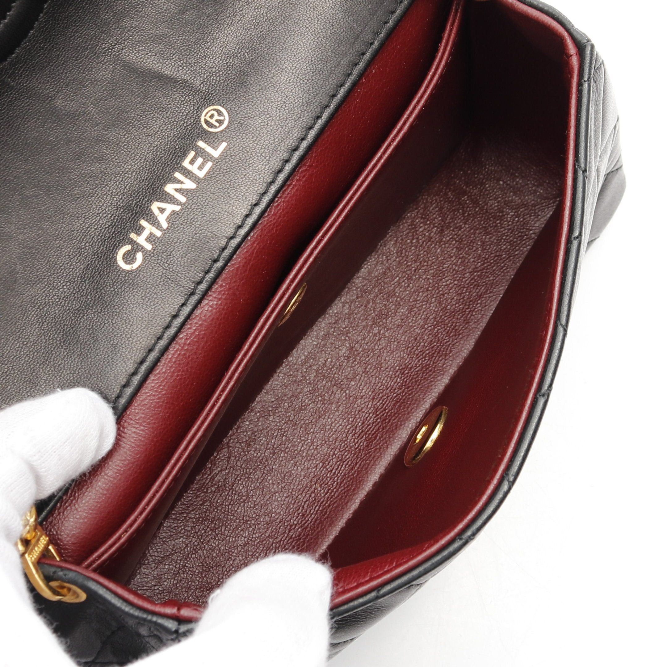Chanel Chanel Matelasse Chain Shoulder Bag Lambskin Black Gold Hardware Size ONE SIZE - 3 Thumbnail