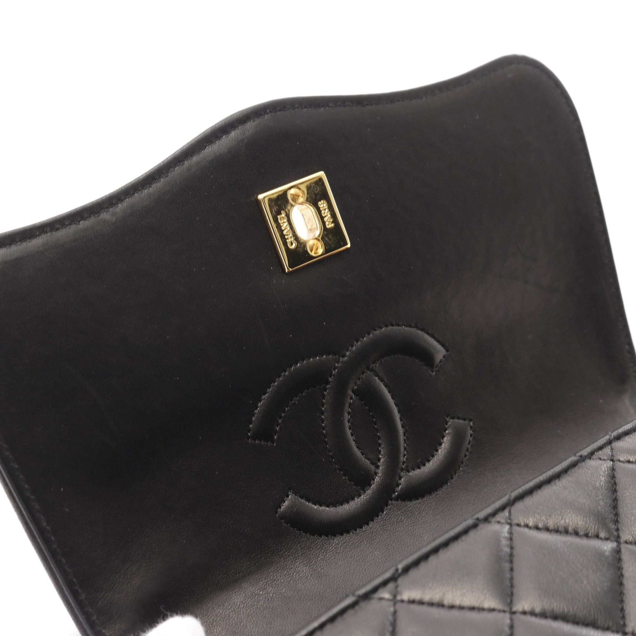 Chanel Chanel Matelasse Chain Shoulder Bag Lambskin Black Gold Hardware Size ONE SIZE - 9 Thumbnail