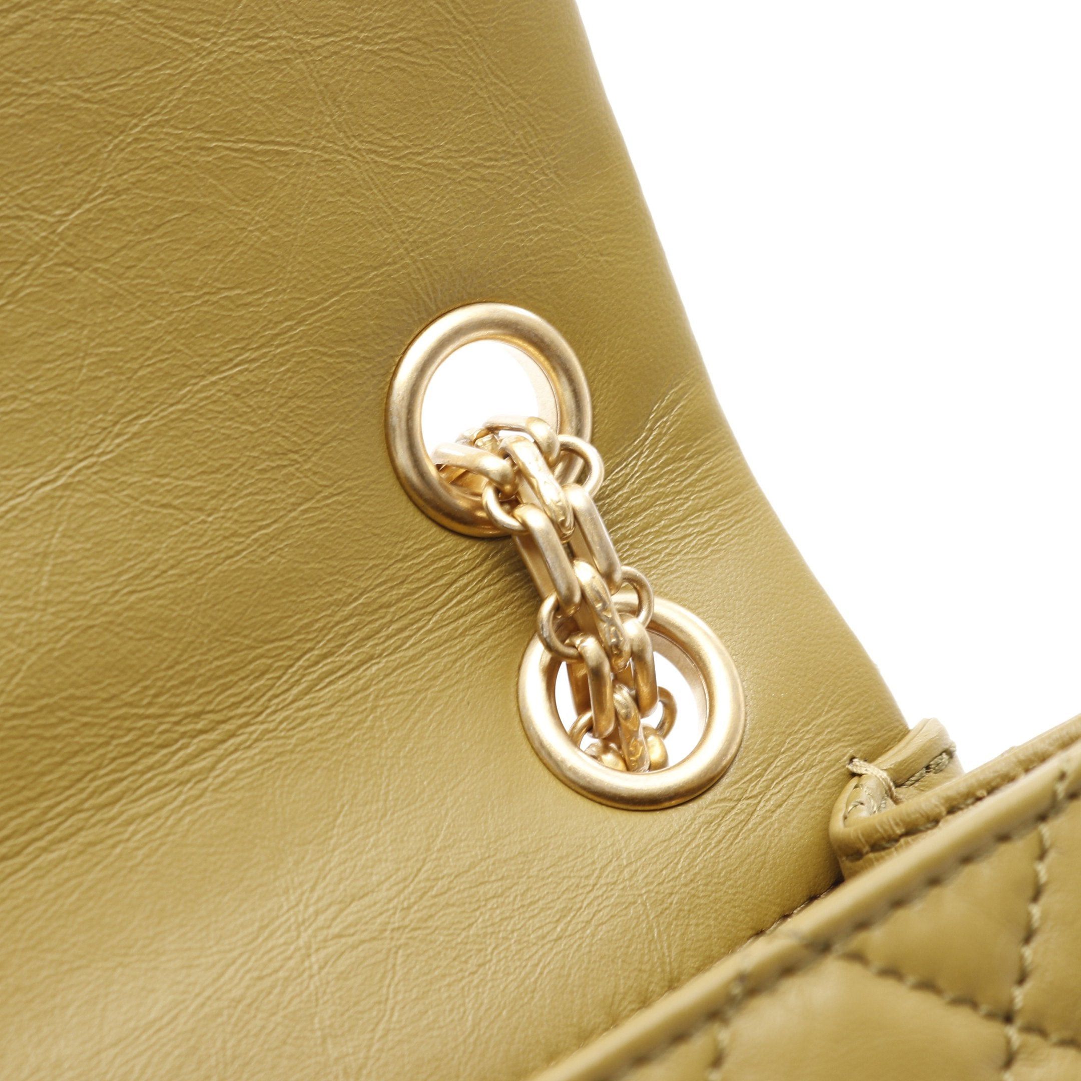 Chanel Chanel 2.55 Matelasse Mademoiselle Chain Double Shoulder Bag Aged Calfskin Khaki Brown Gold Hardware Size ONE SIZE - 7 Thumbnail