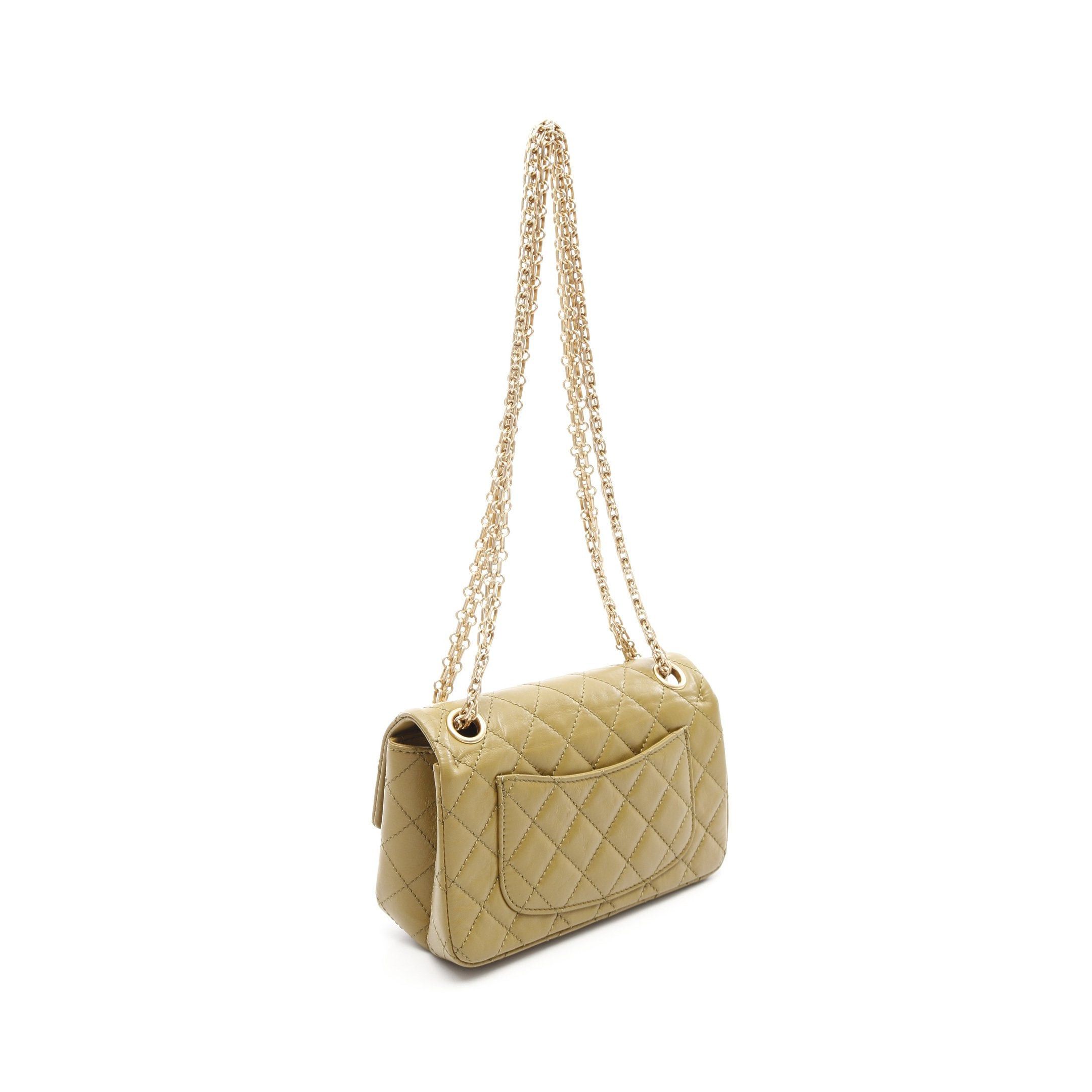 Chanel Chanel 2.55 Matelasse Mademoiselle Chain Double Shoulder Bag Aged Calfskin Khaki Brown Gold Hardware Size ONE SIZE - 2 Thumbnail