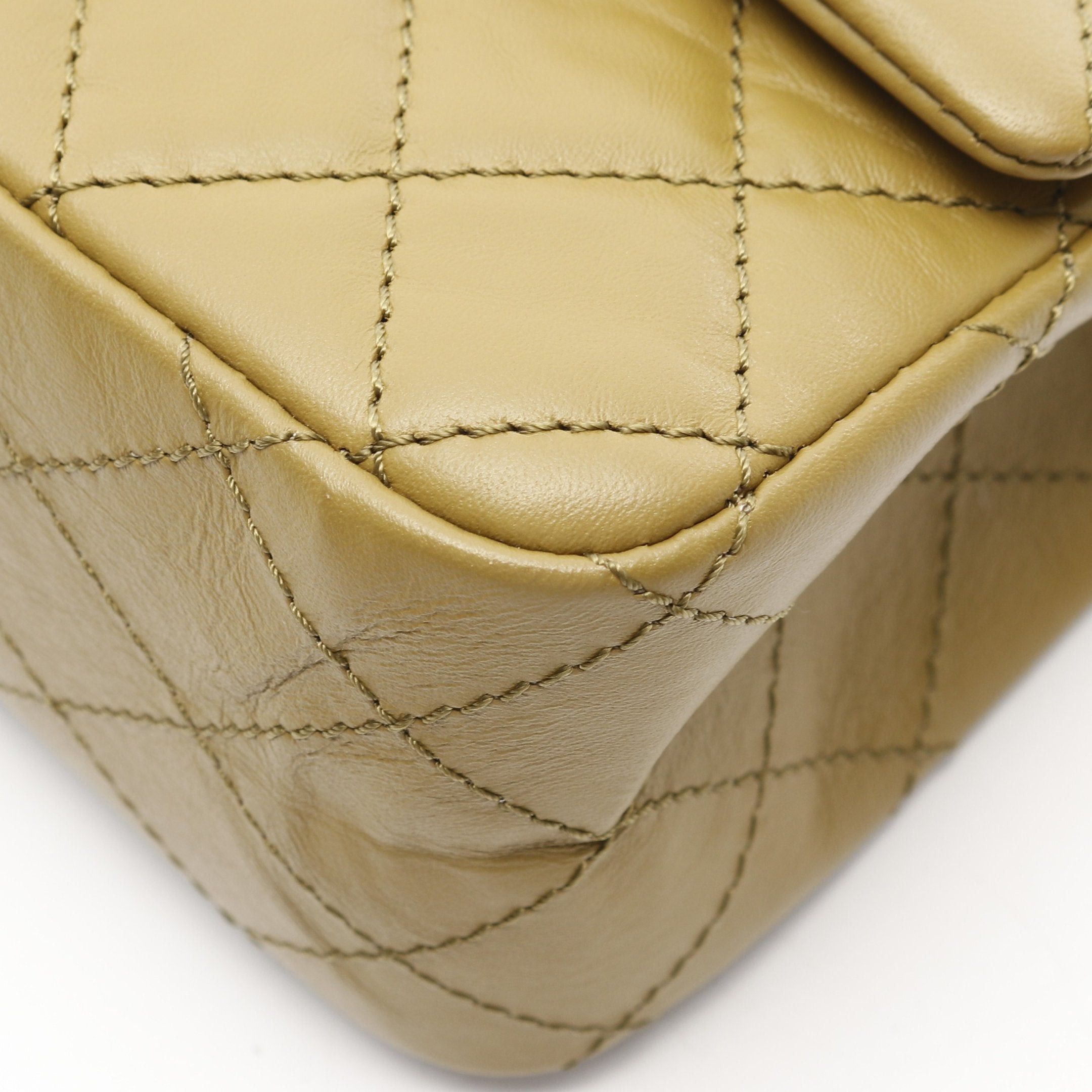 Chanel Chanel 2.55 Matelasse Mademoiselle Chain Double Shoulder Bag Aged Calfskin Khaki Brown Gold Hardware Size ONE SIZE - 8 Thumbnail