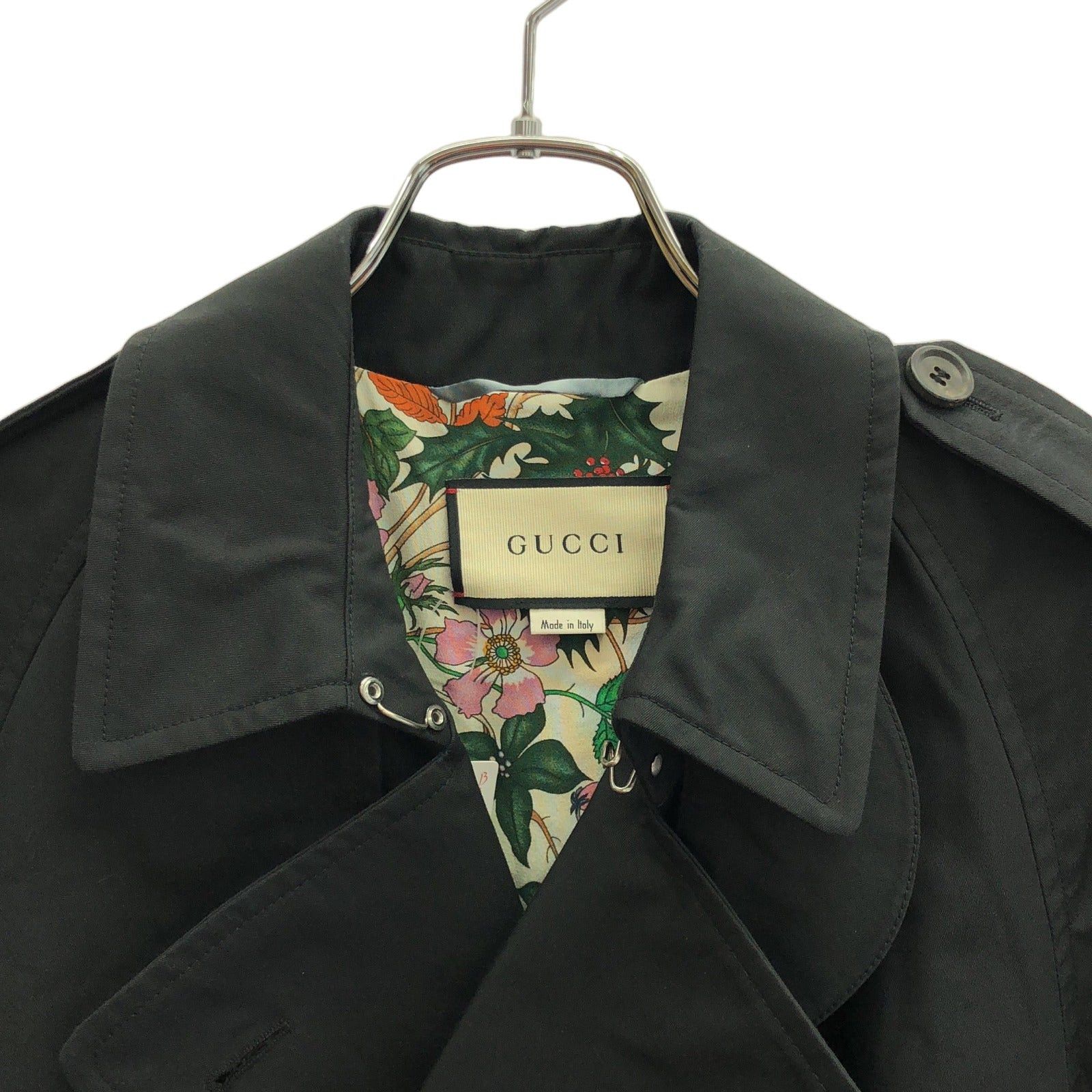 Gucci Gucci Trench Coat Cotton Black Size ONE SIZE - 3 Thumbnail