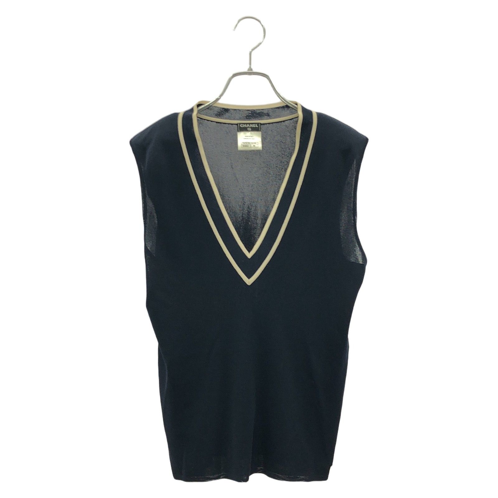 Chanel Chanel Sleeveless Knit Rayon Navy Size ONE SIZE - 8 Thumbnail