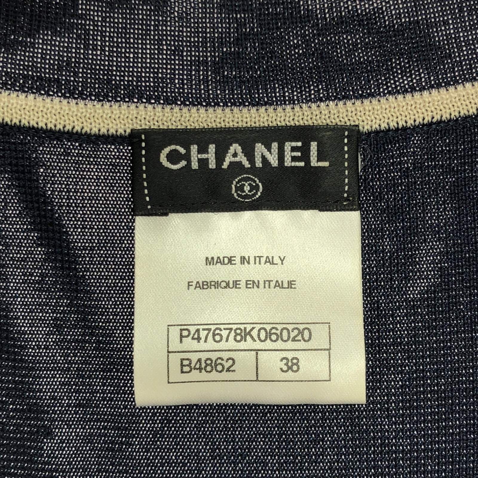 Chanel Chanel Sleeveless Knit Rayon Navy Size ONE SIZE - 3 Thumbnail
