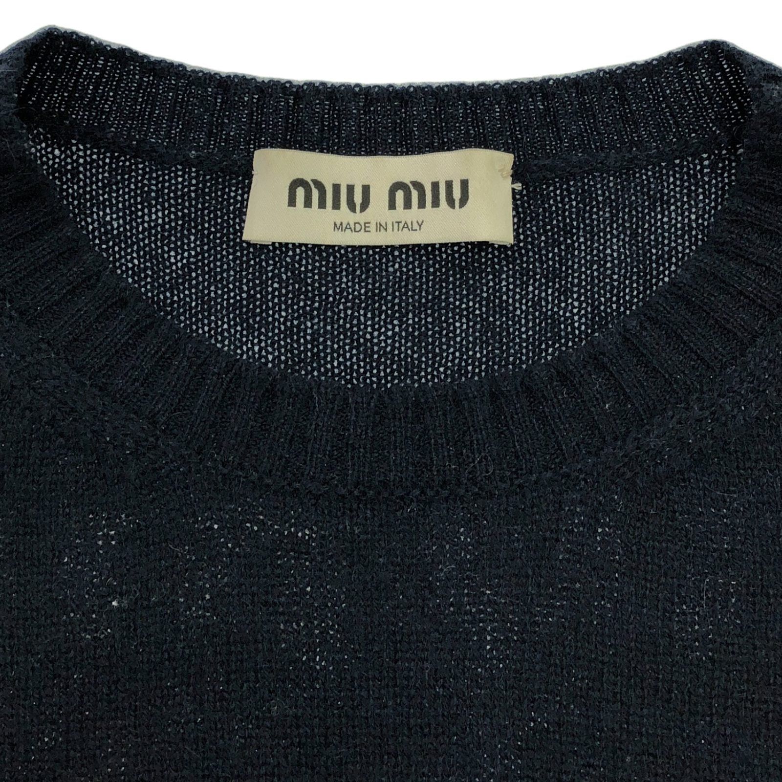 Miu Miu Miu Miu Knitwear/Sweaters Knit Cashmere Navy Size ONE SIZE - 10 Thumbnail