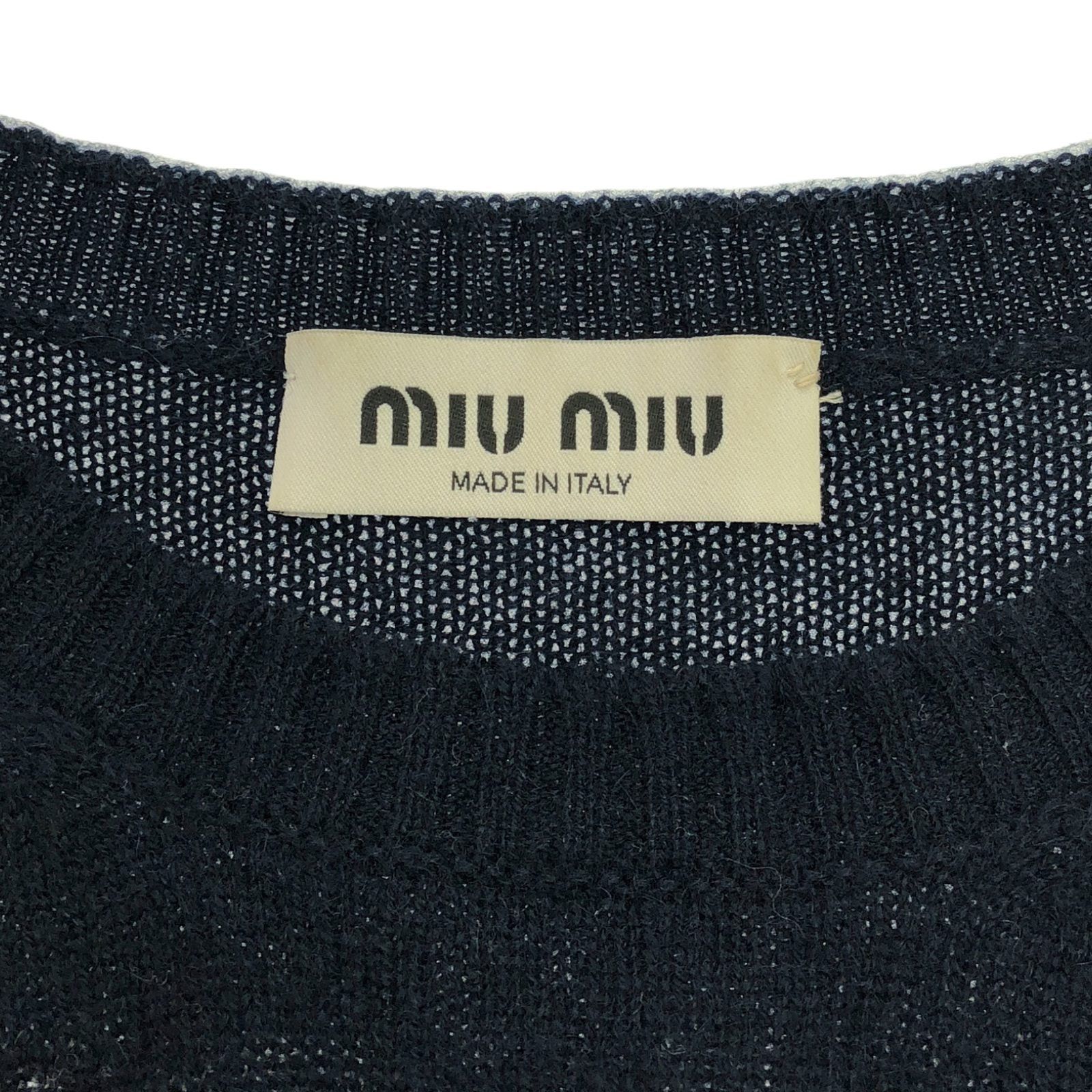 Miu Miu Miu Miu Knitwear/Sweaters Knit Cashmere Navy Size ONE SIZE - 4 Thumbnail