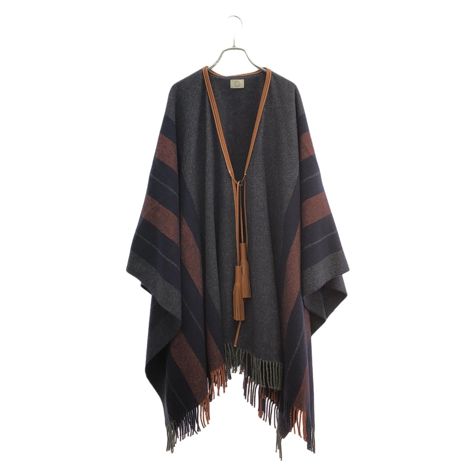 Hermes Hermes Poncho Wool Navy Size ONE SIZE - 7 Thumbnail