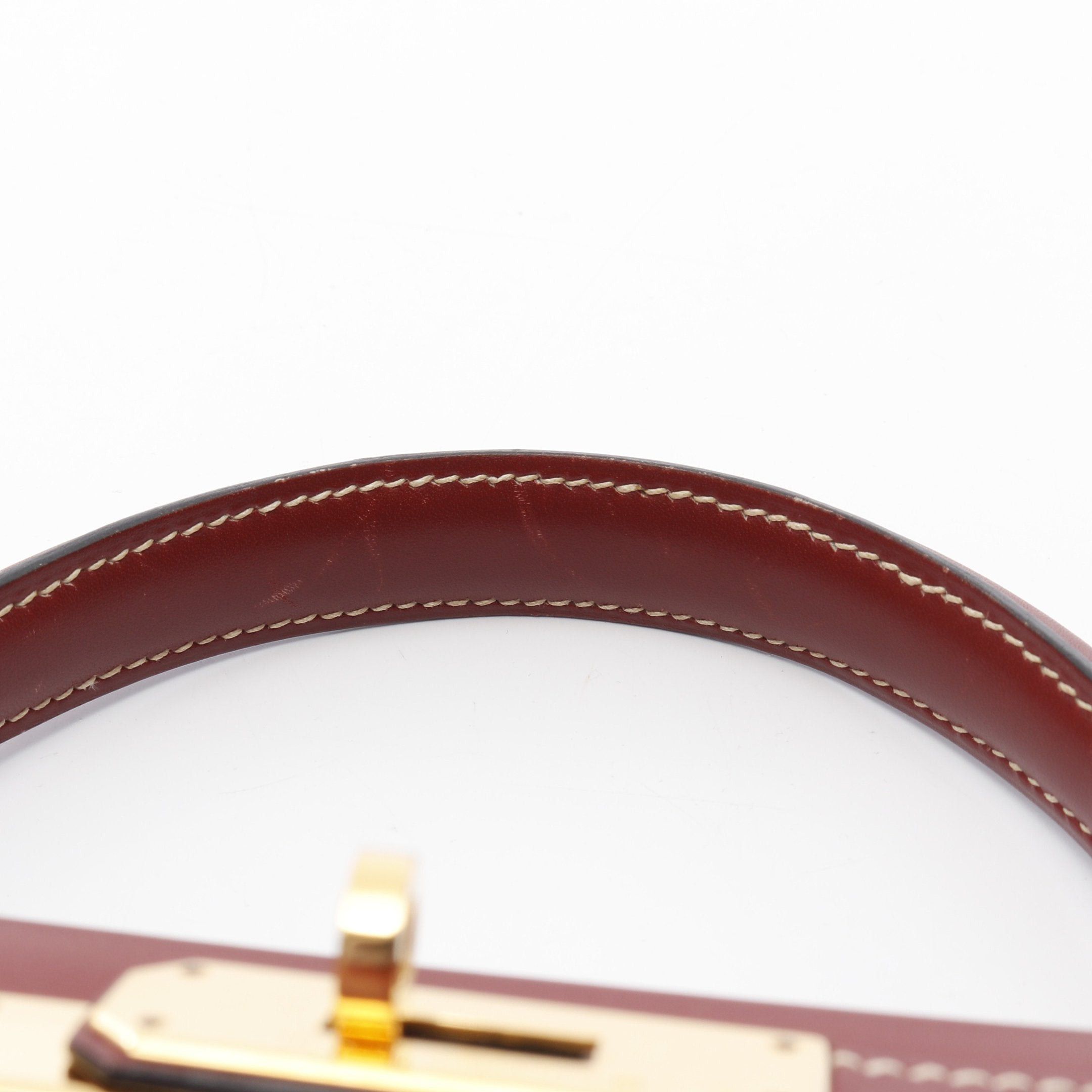 Hermes Hermes Kelly32 Rouge Ash Handbag Veau Chamonix Red Brown Gold Hardware Stamp Size ONE SIZE - 11 Thumbnail