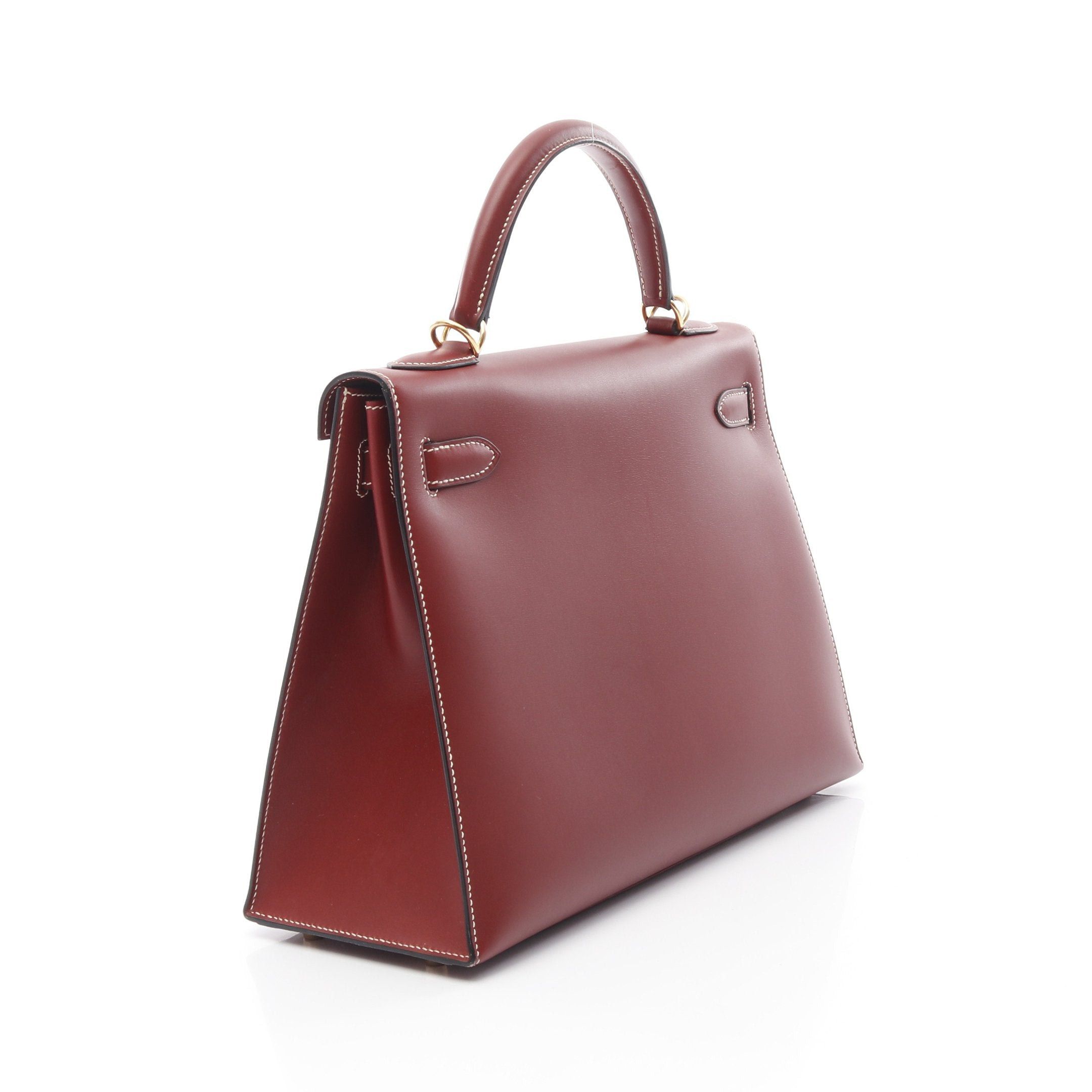 Hermes Hermes Kelly32 Rouge Ash Handbag Veau Chamonix Red Brown Gold Hardware Stamp Size ONE SIZE - 2 Thumbnail