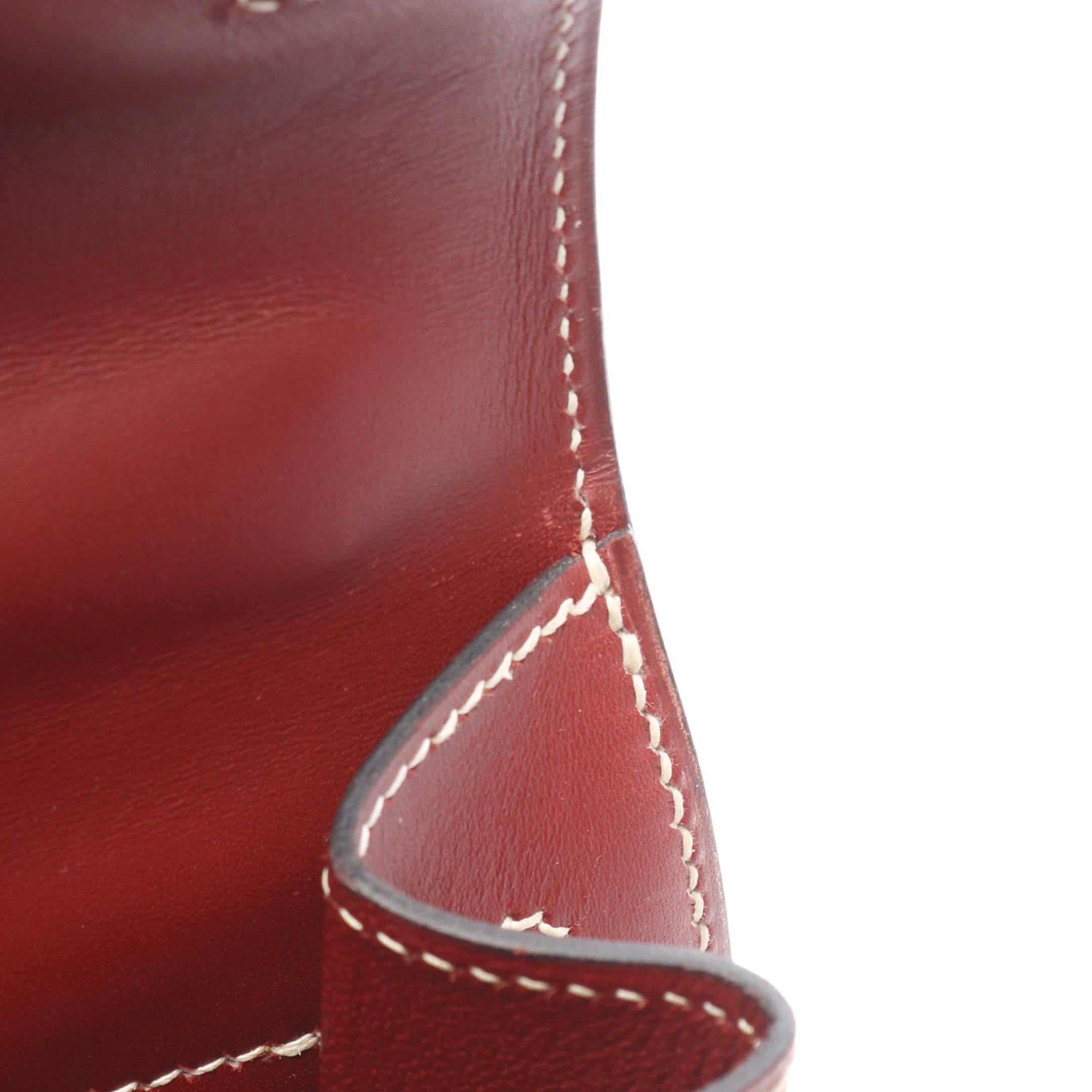 Hermes Hermes Kelly32 Rouge Ash Handbag Veau Chamonix Red Brown Gold Hardware Stamp Size ONE SIZE - 14 Thumbnail