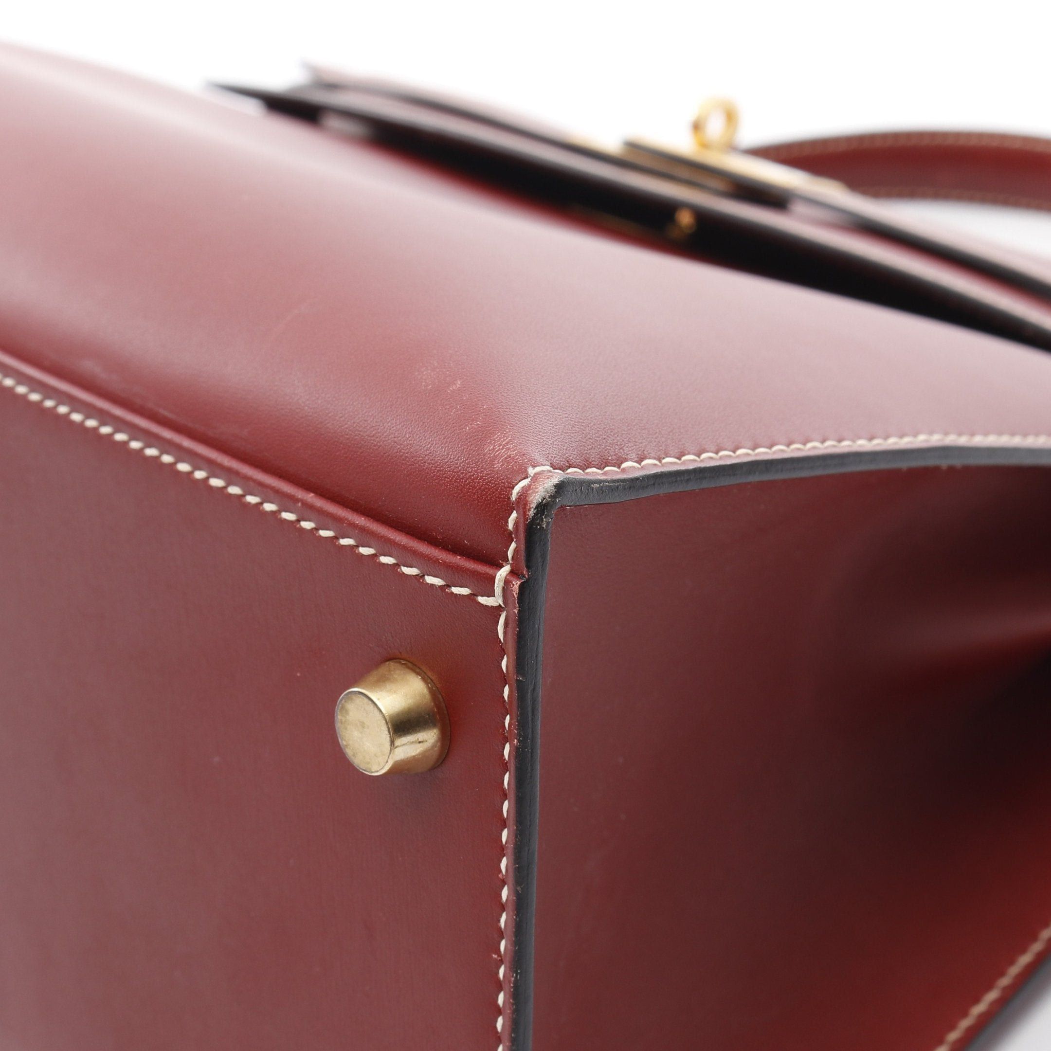 Hermes Hermes Kelly32 Rouge Ash Handbag Veau Chamonix Red Brown Gold Hardware Stamp Size ONE SIZE - 8 Thumbnail