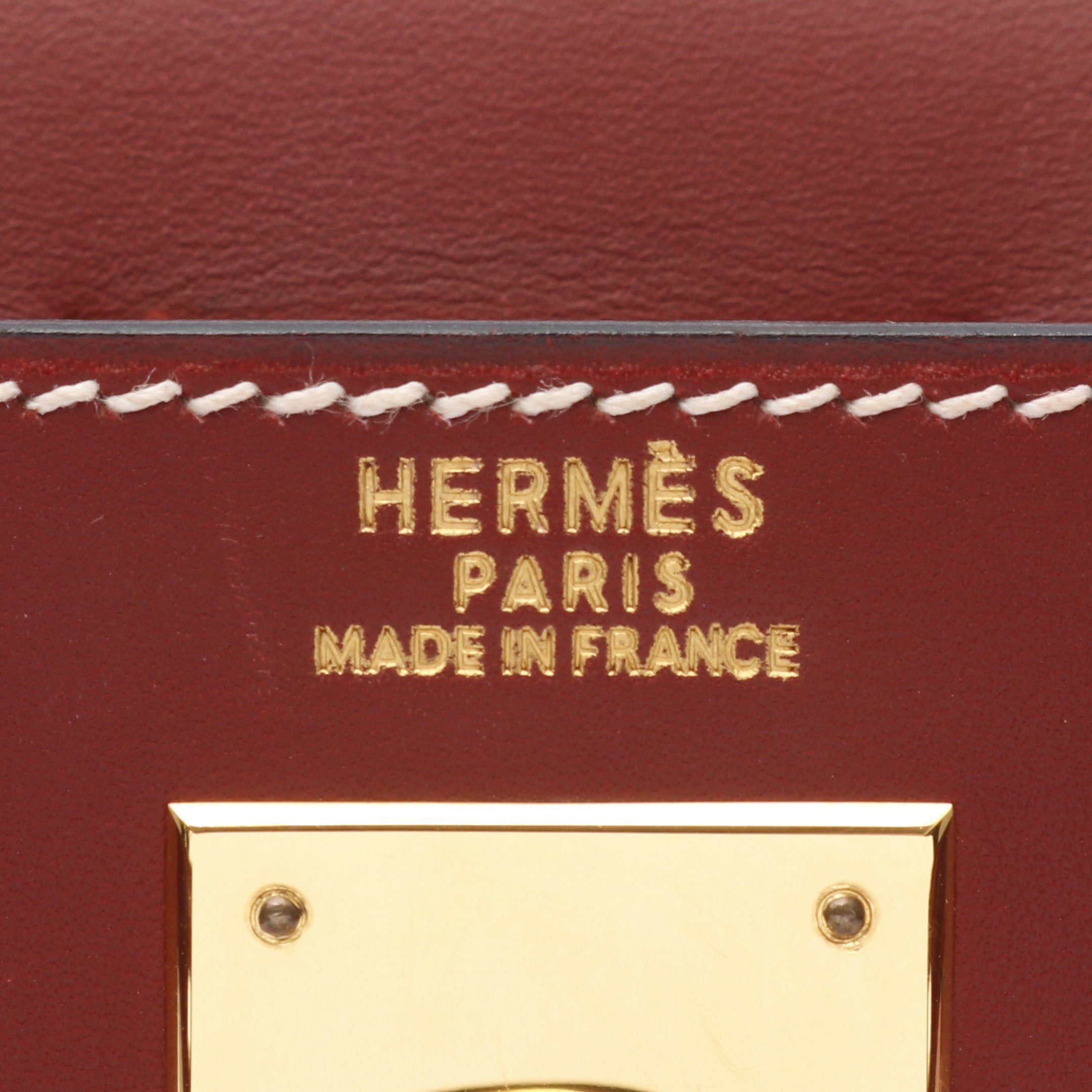 Hermes Hermes Kelly32 Rouge Ash Handbag Veau Chamonix Red Brown Gold Hardware Stamp Size ONE SIZE - 4 Thumbnail