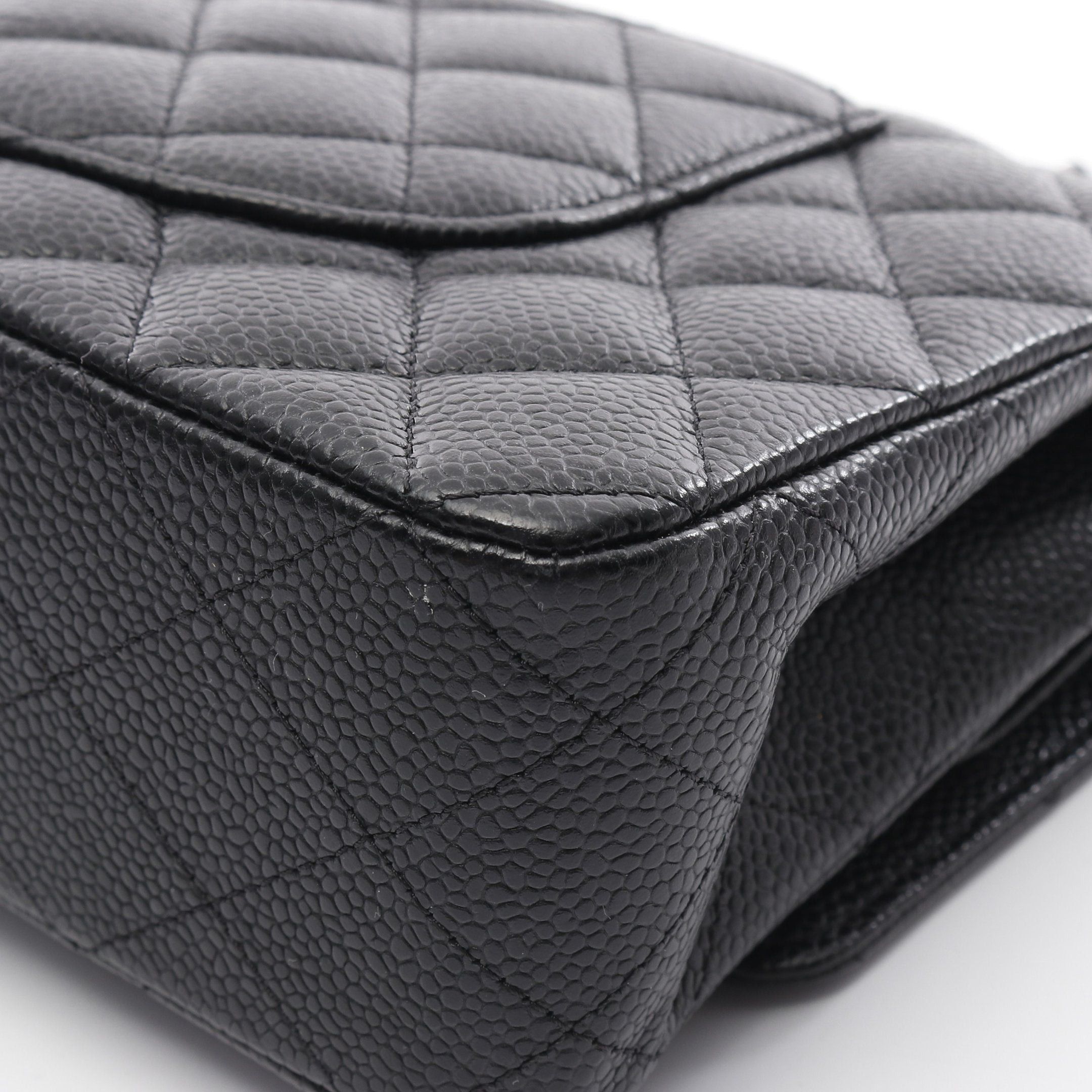 Chanel Chanel Matelasse Double Flap Chain Shoulder Bag Caviar Skin Black Silver Hardware Size ONE SIZE - 7 Thumbnail