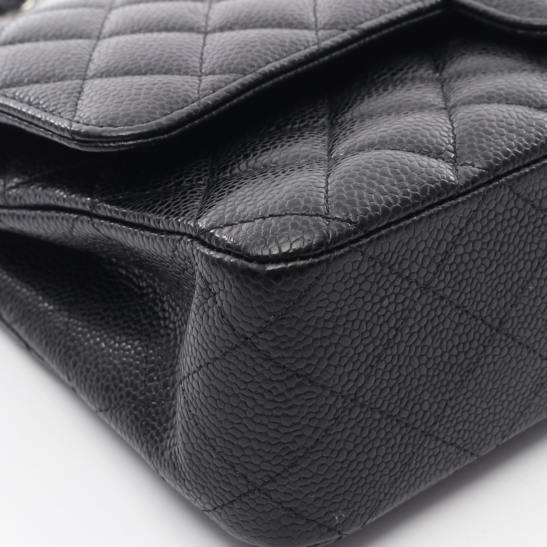 Chanel Chanel Matelasse Double Flap Chain Shoulder Bag Caviar Skin Black Silver Hardware Size ONE SIZE - 6 Thumbnail