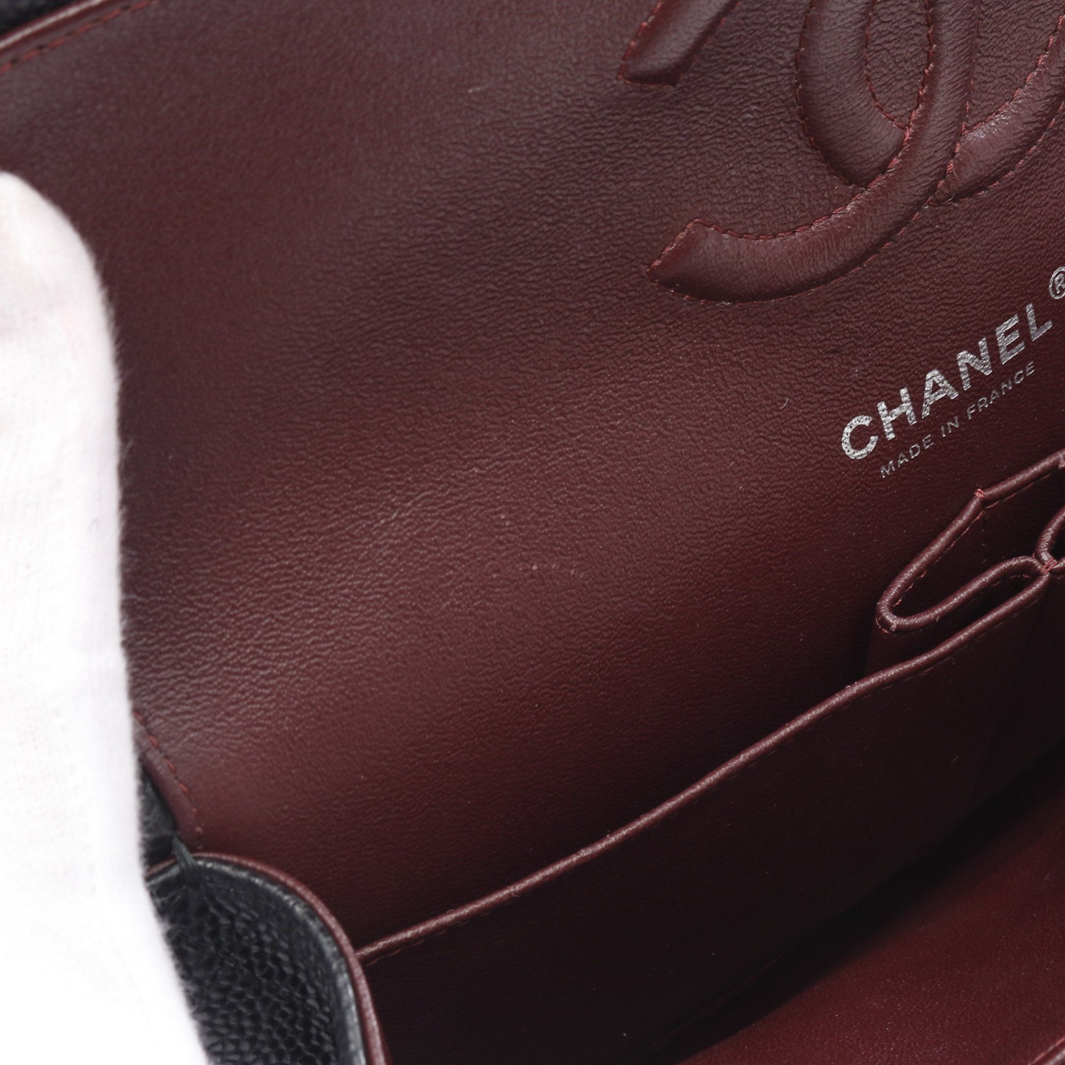 Chanel Chanel Matelasse Double Flap Chain Shoulder Bag Caviar Skin Black Silver Hardware Size ONE SIZE - 9 Thumbnail