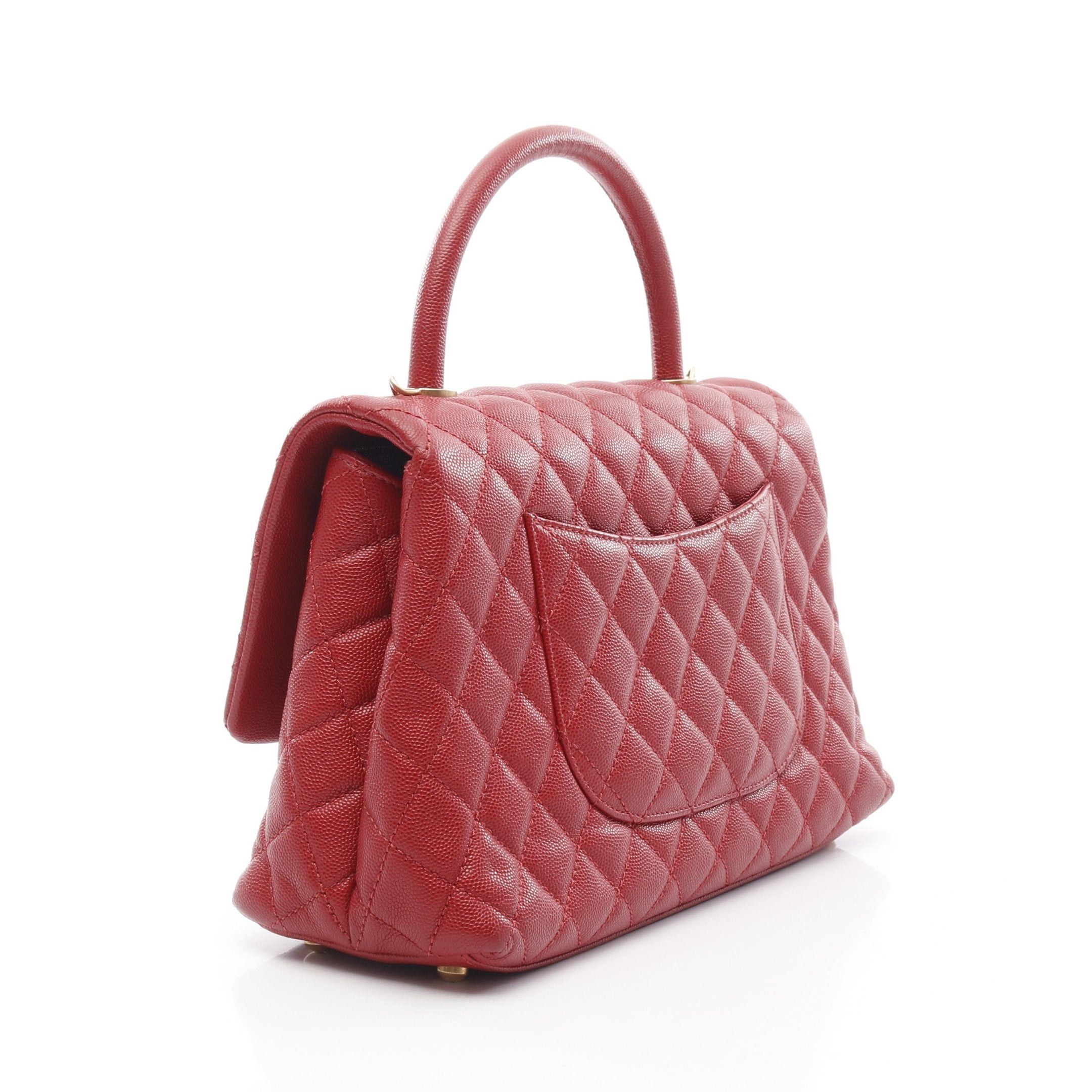 Chanel Chanel Coco Handle 29 Top Flap Bag Matelasse Handbag Caviar Skin Red Gold Hardware Size ONE SIZE - 2 Thumbnail