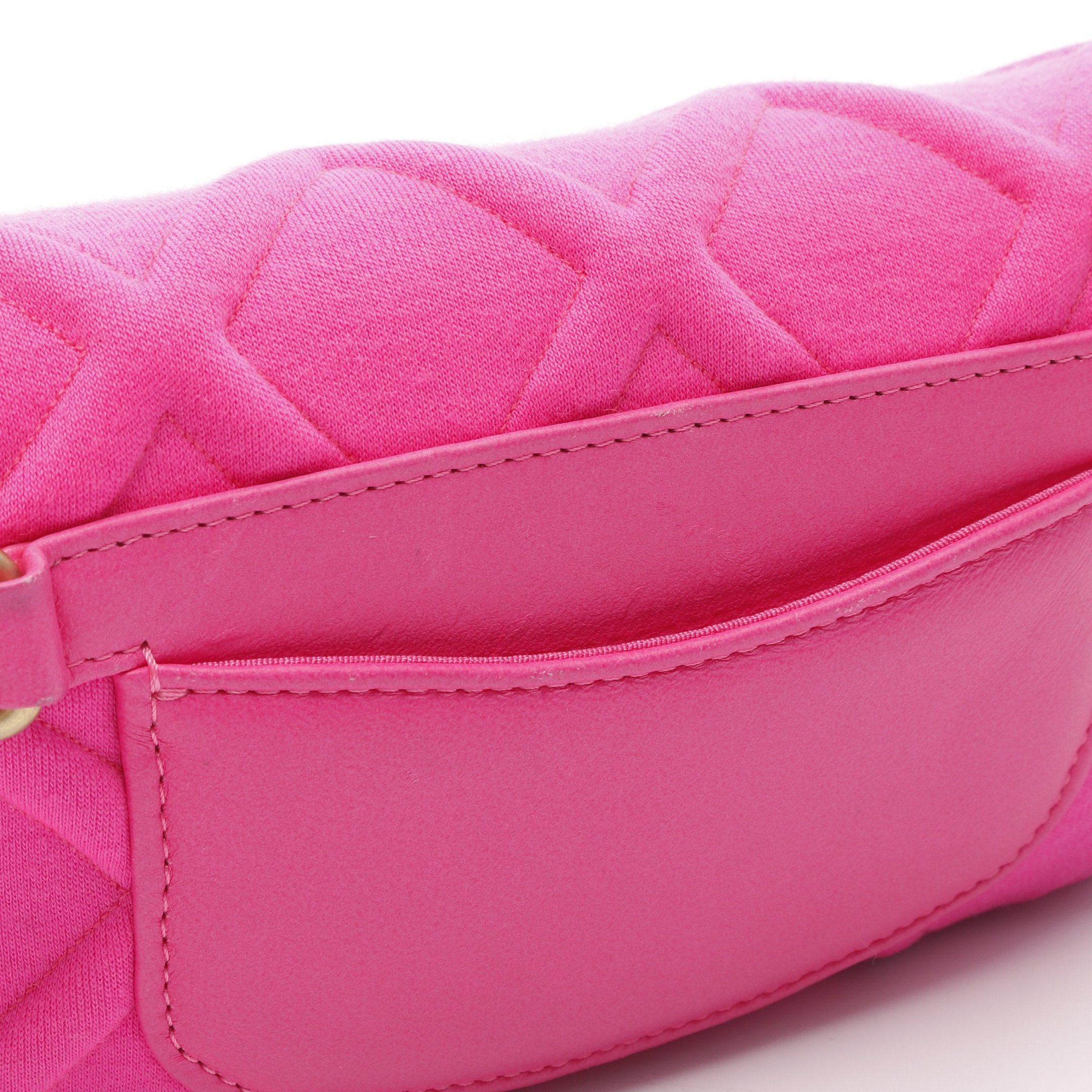 Chanel Chanel Chanel19 Waist Bag Jersey Fiber Leather Pink Gold Hardware Size ONE SIZE - 7 Thumbnail