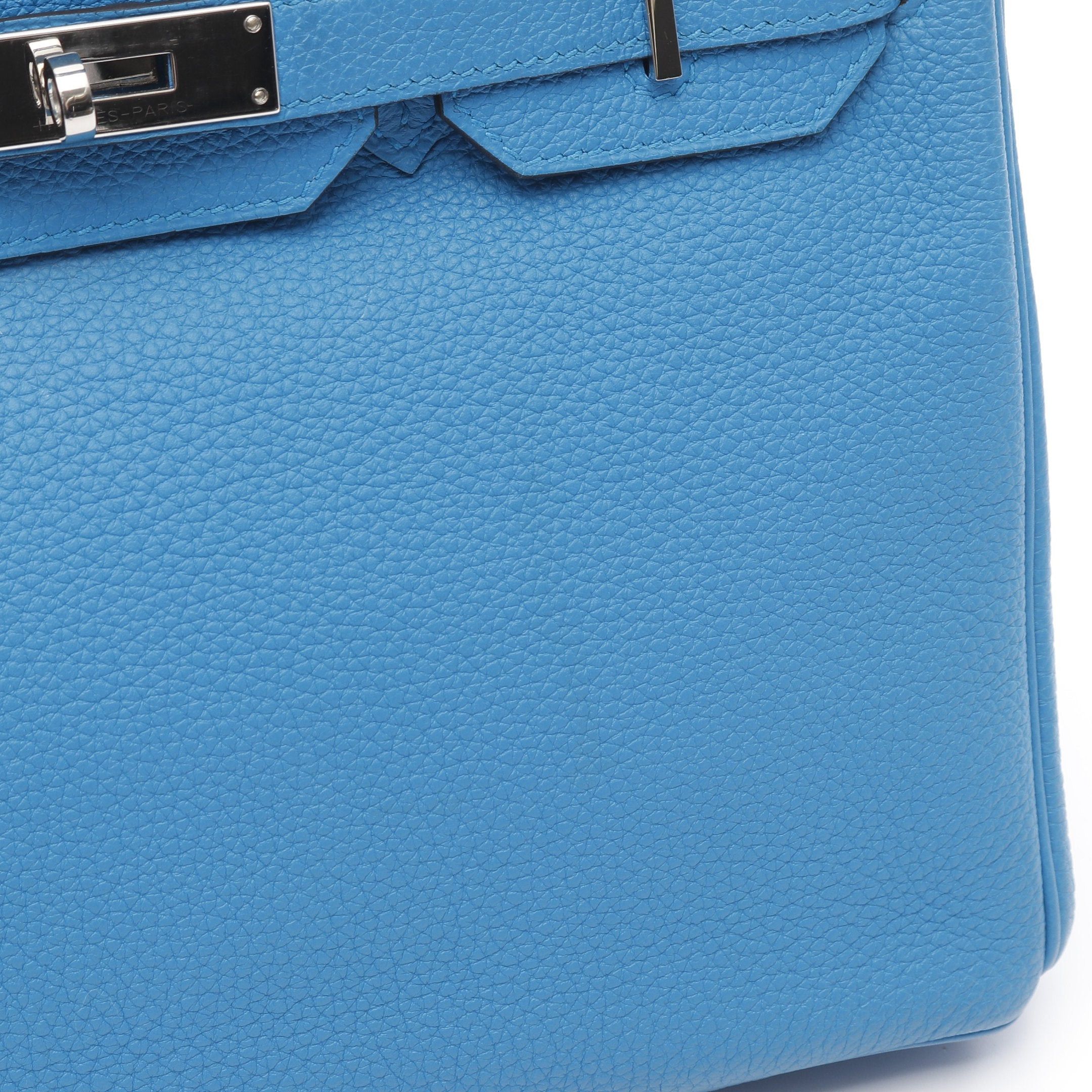 Hermes Hermes Birkin 30 Verso Blue Zanzibar Malachite Handbag Togo Light Green Silver Hardware A Stamp Size ONE SIZE - 11 Thumbnail