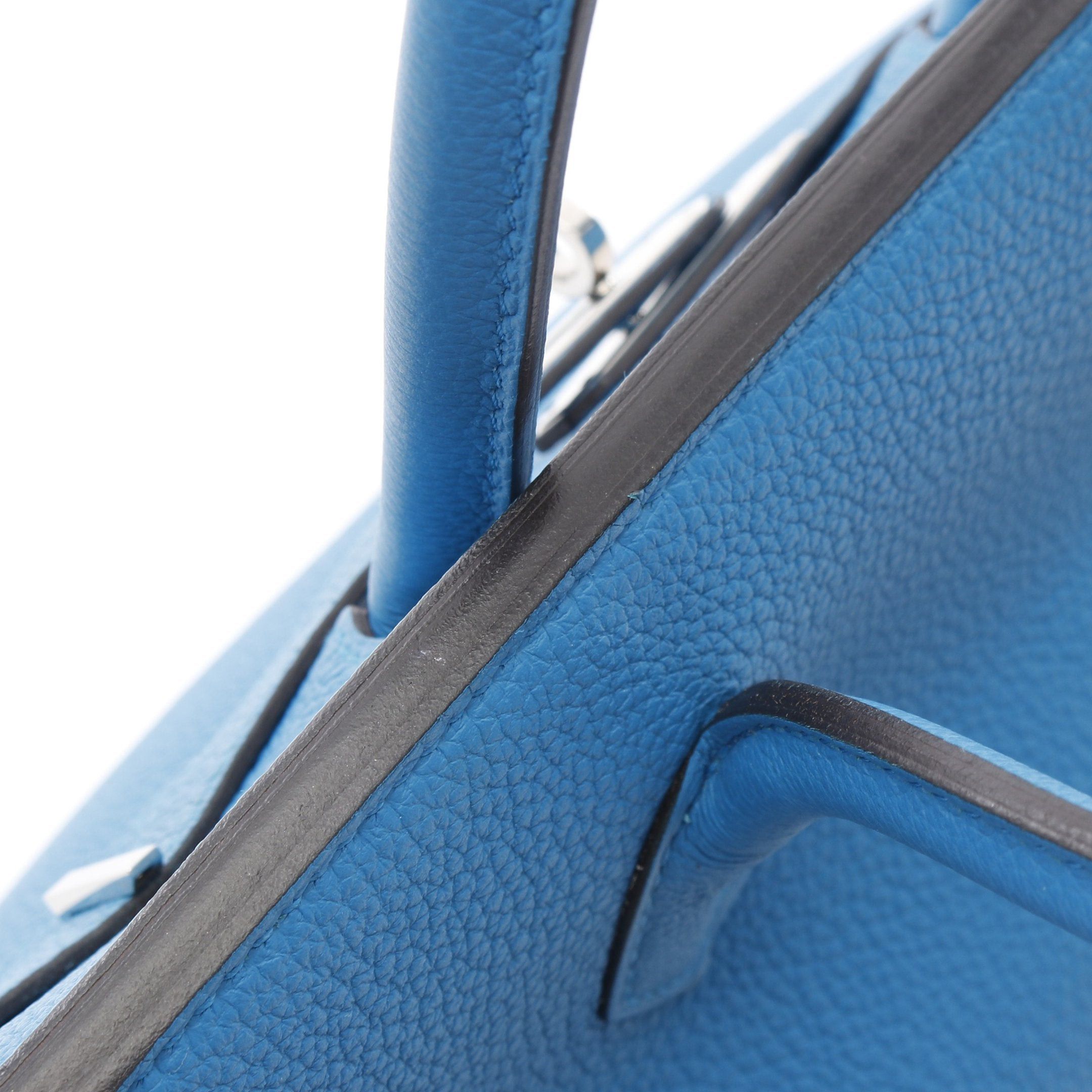 Hermes Hermes Birkin 30 Verso Blue Zanzibar Malachite Handbag Togo Light Green Silver Hardware A Stamp Size ONE SIZE - 10 Thumbnail