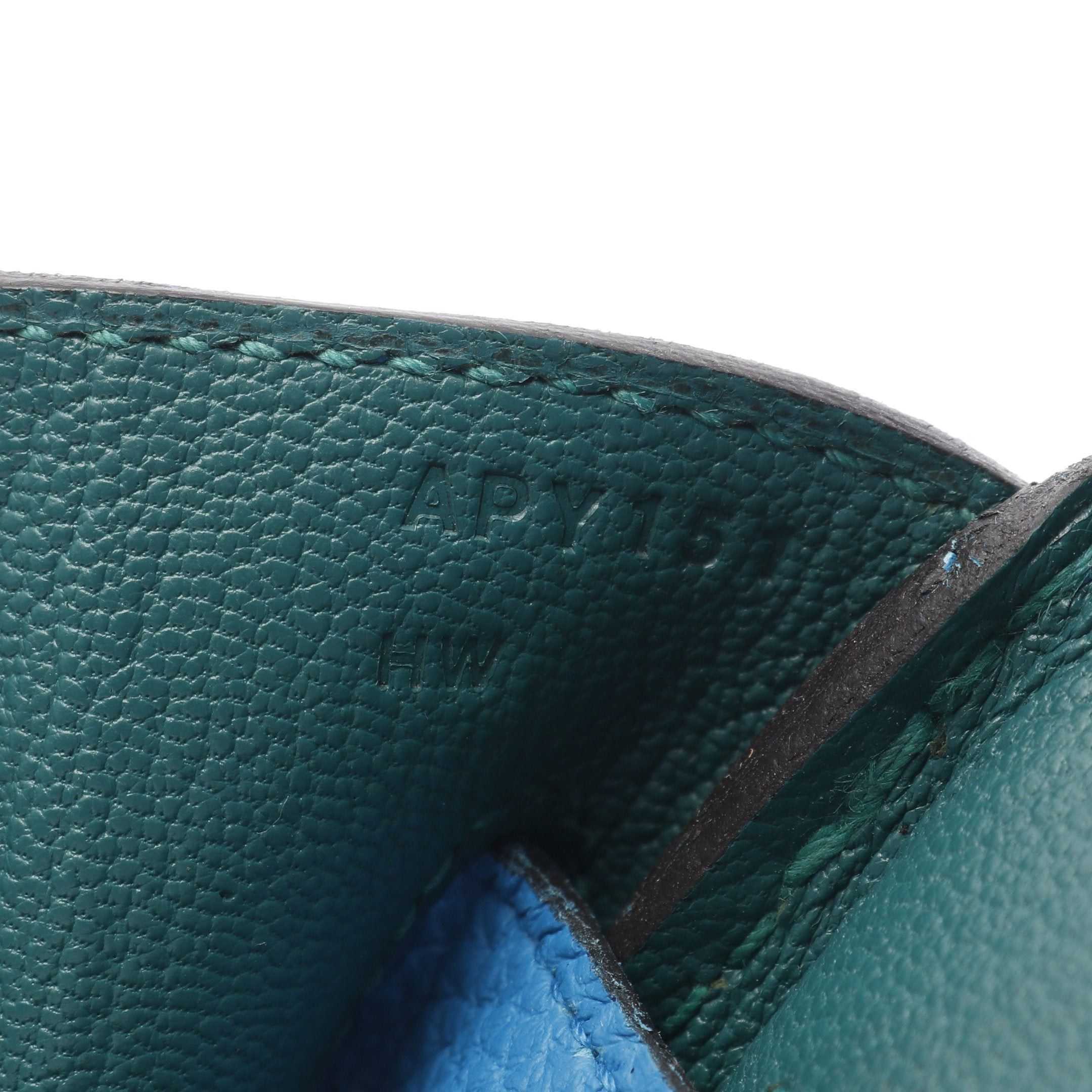 Hermes Hermes Birkin 30 Verso Blue Zanzibar Malachite Handbag Togo Light Green Silver Hardware A Stamp Size ONE SIZE - 5 Thumbnail