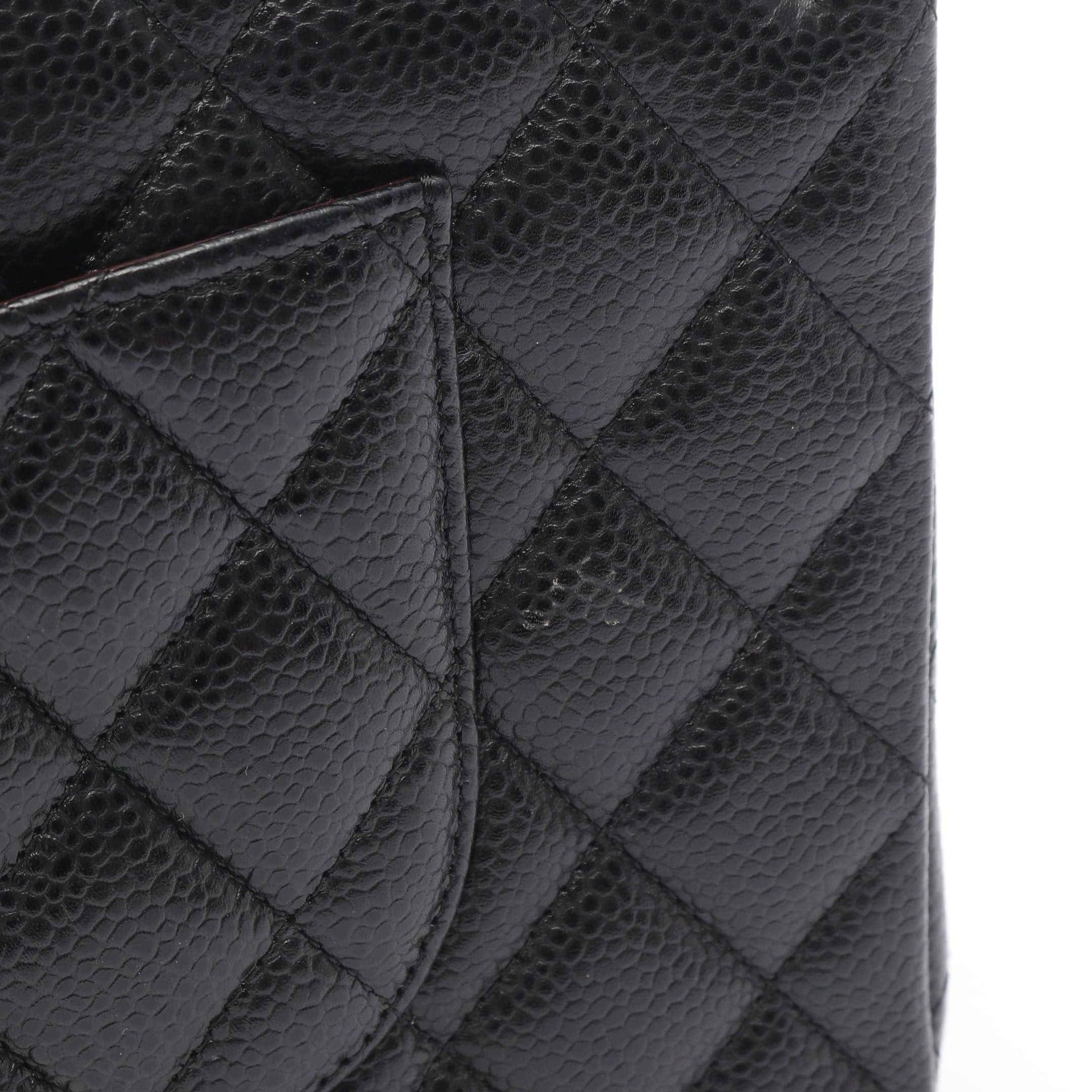 Chanel Chanel Matelasse Double Flap Chain Shoulder Bag Caviar Skin Black Silver Hardware Size ONE SIZE - 9 Thumbnail