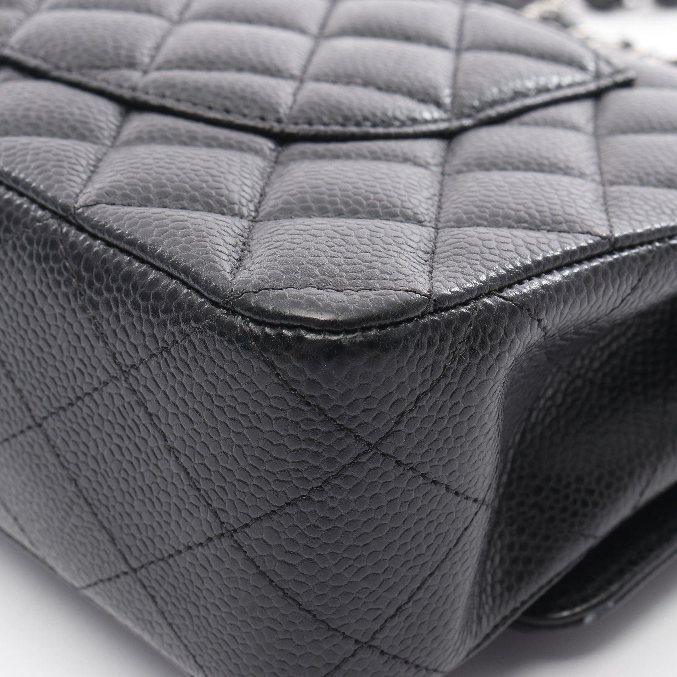 Chanel Chanel Matelasse Double Flap Chain Shoulder Bag Caviar Skin Black Silver Hardware Size ONE SIZE - 7 Thumbnail