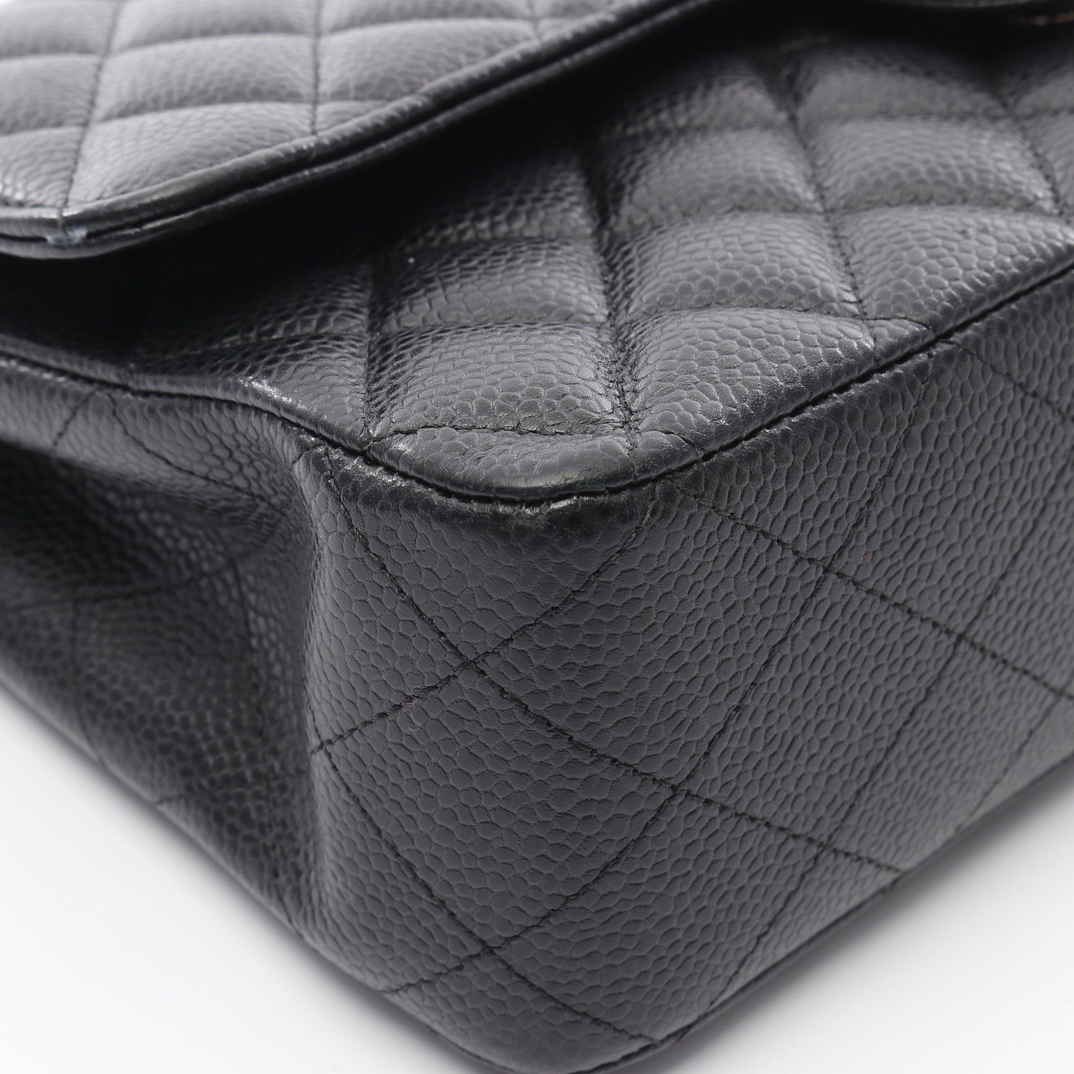 Chanel Chanel Matelasse Double Flap Chain Shoulder Bag Caviar Skin Black Silver Hardware Size ONE SIZE - 6 Thumbnail
