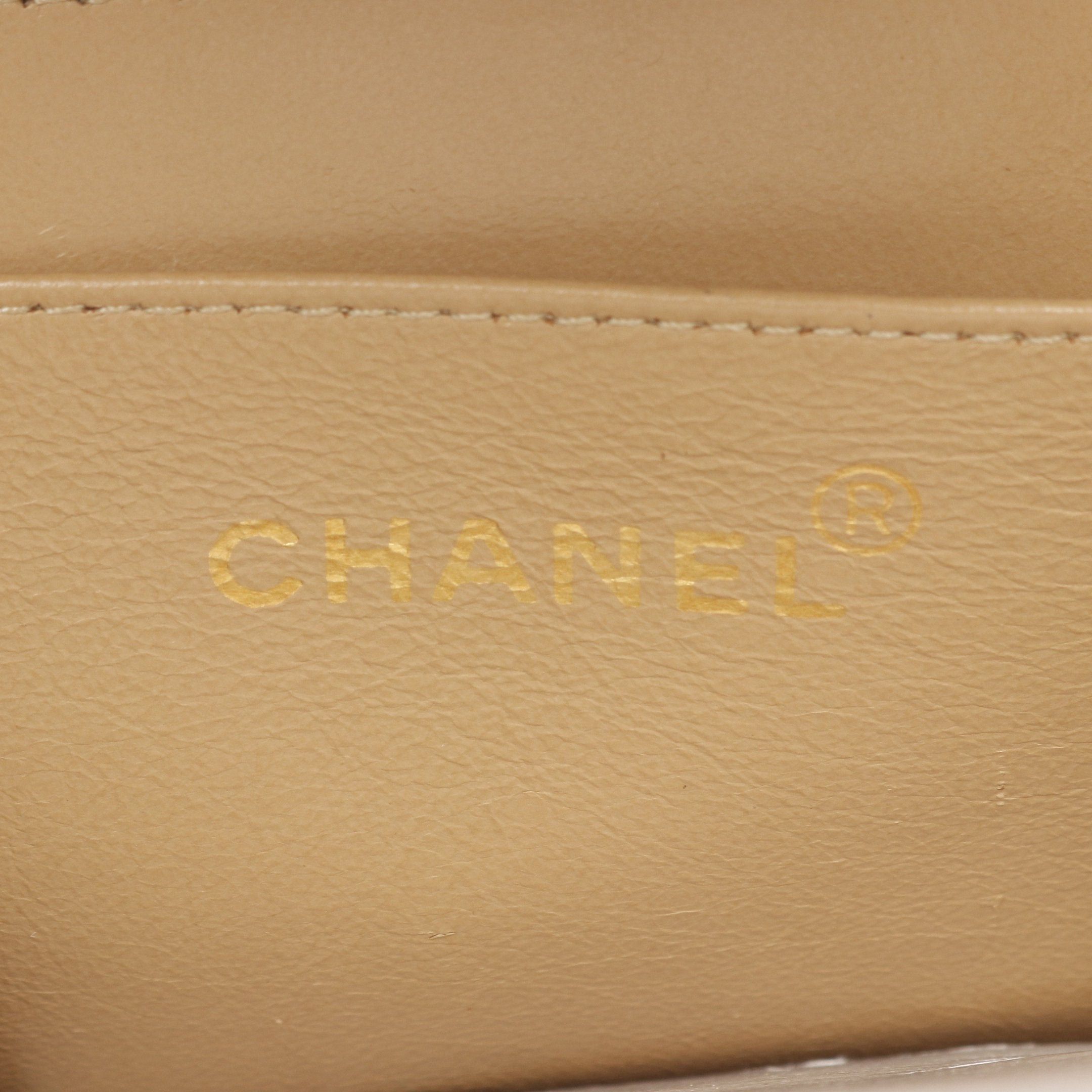 Chanel Chanel Decamatlassé 34 Double Chain Shoulder Bag Lambskin Beige Gold Hardware Size ONE SIZE - 4 Thumbnail