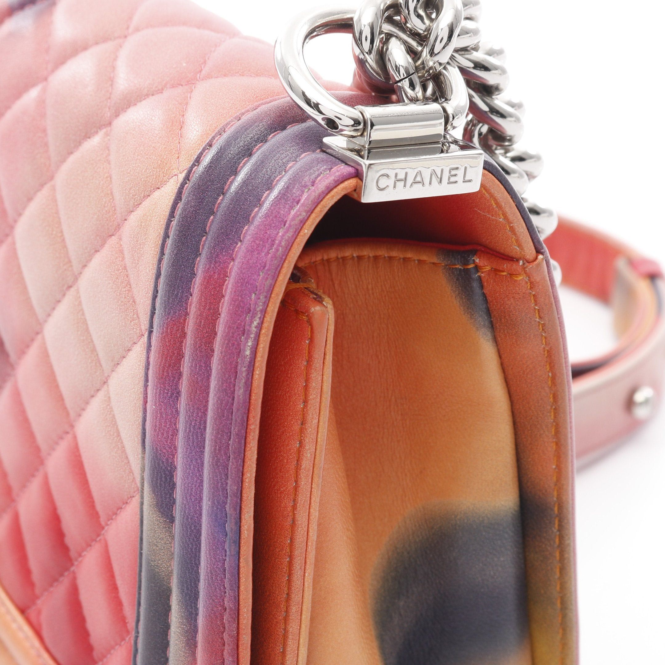 Chanel Chanel Boy Chanel Matelasse Coco Mark Chain Shoulder Bag Lambskin Pink Multicolor Silver Hardware Size ONE SIZE - 8 Thumbnail
