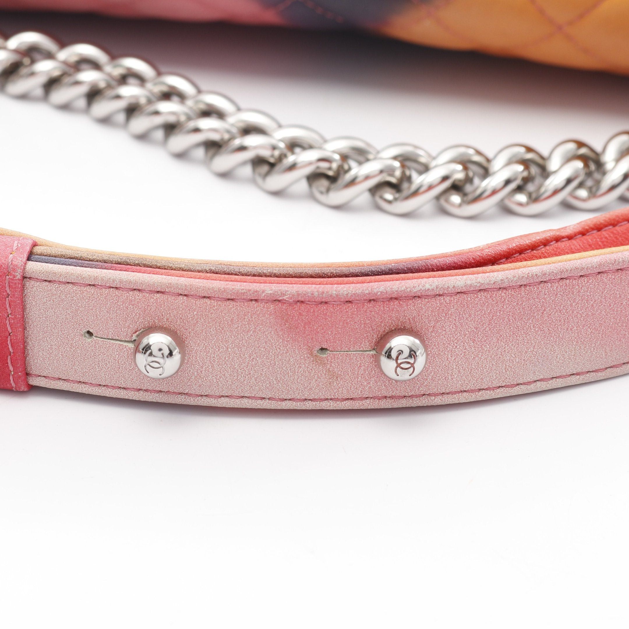 Chanel Chanel Boy Chanel Matelasse Coco Mark Chain Shoulder Bag Lambskin Pink Multicolor Silver Hardware Size ONE SIZE - 11 Thumbnail