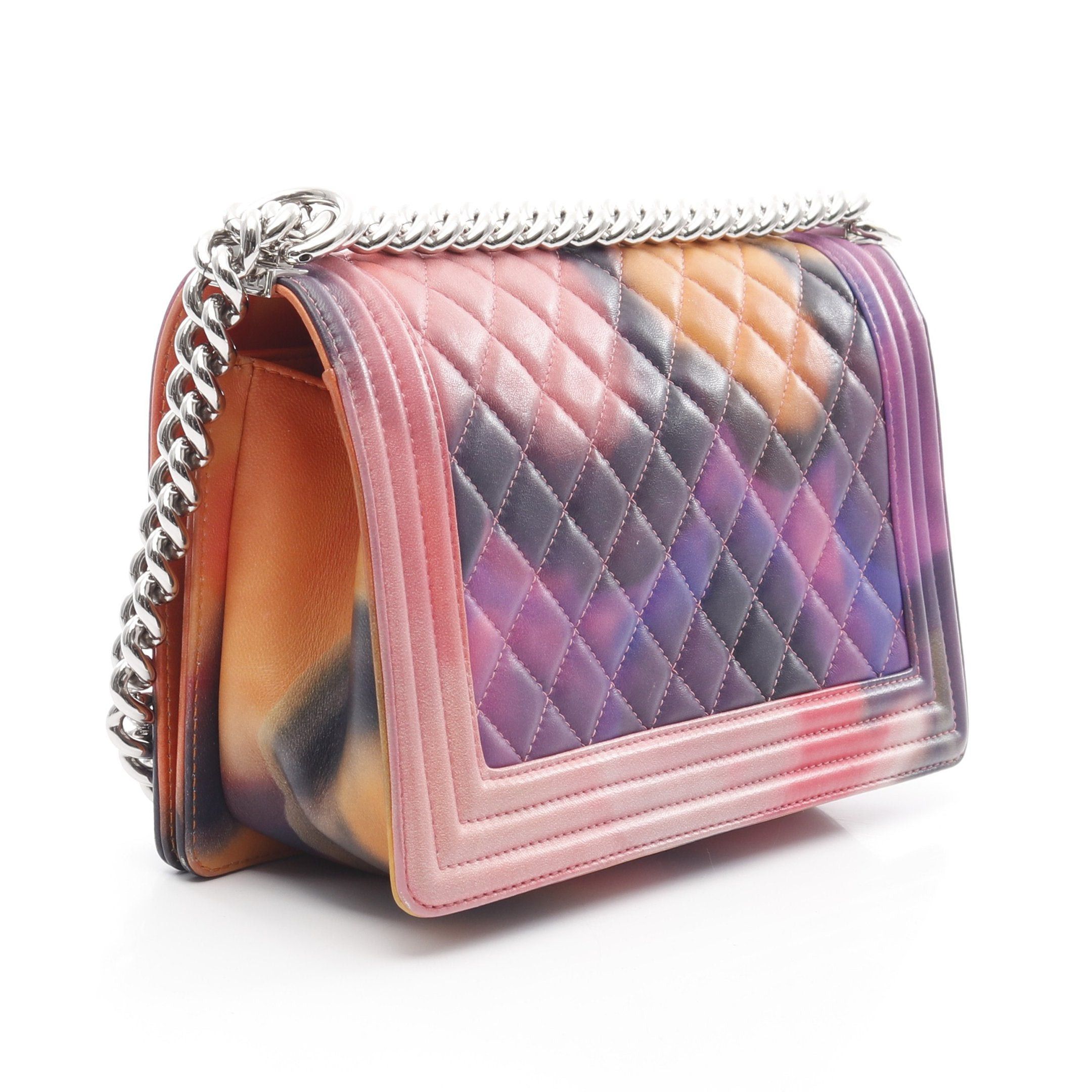 Chanel Chanel Boy Chanel Matelasse Coco Mark Chain Shoulder Bag Lambskin Pink Multicolor Silver Hardware Size ONE SIZE - 2 Thumbnail
