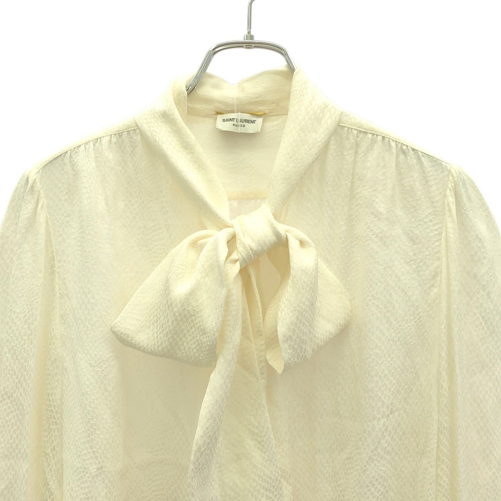 Yves Saint Laurent Yves Saint Laurent Blouse White Silk Size ONE SIZE - 3 Thumbnail