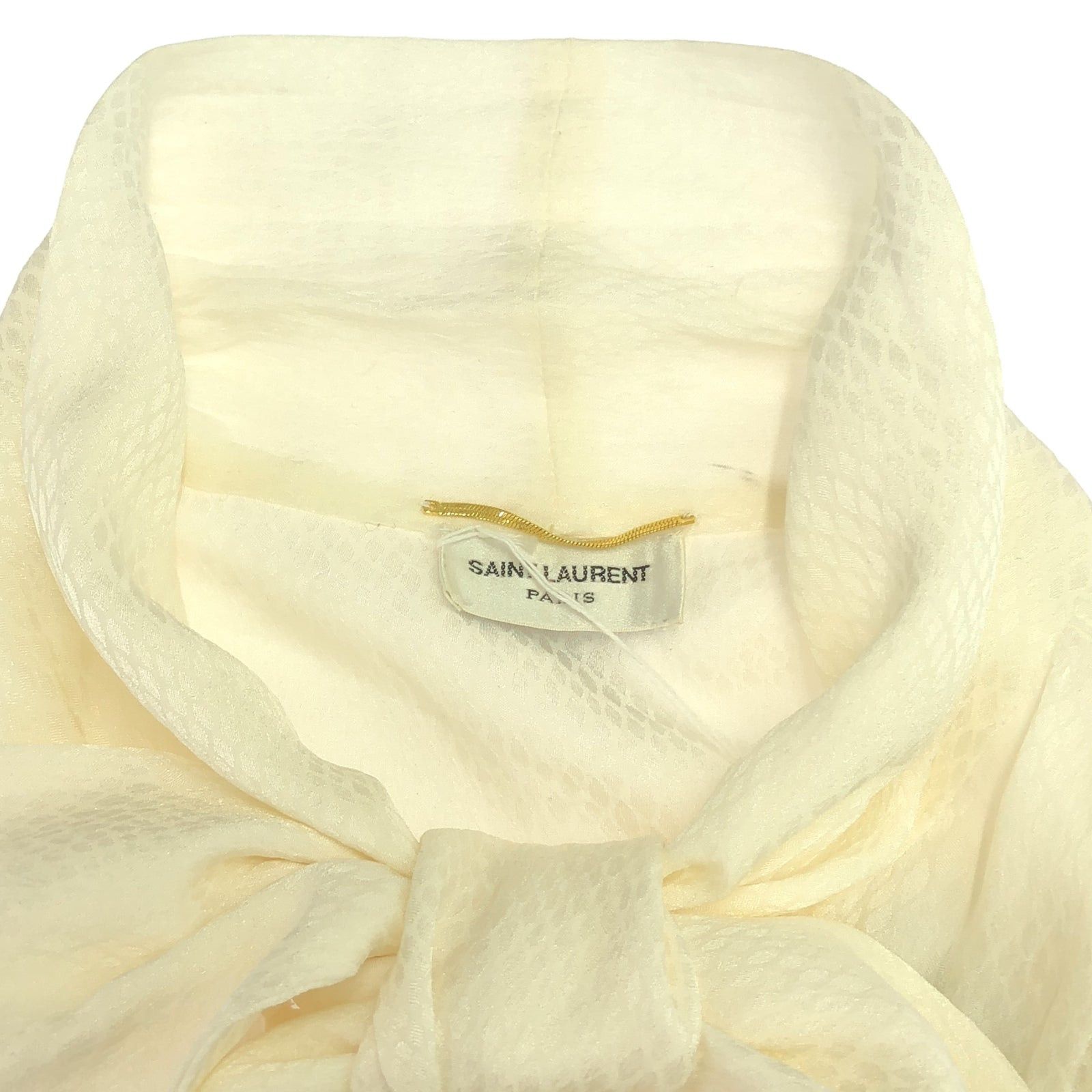 Yves Saint Laurent Yves Saint Laurent Blouse White Silk Size ONE SIZE - 9 Thumbnail