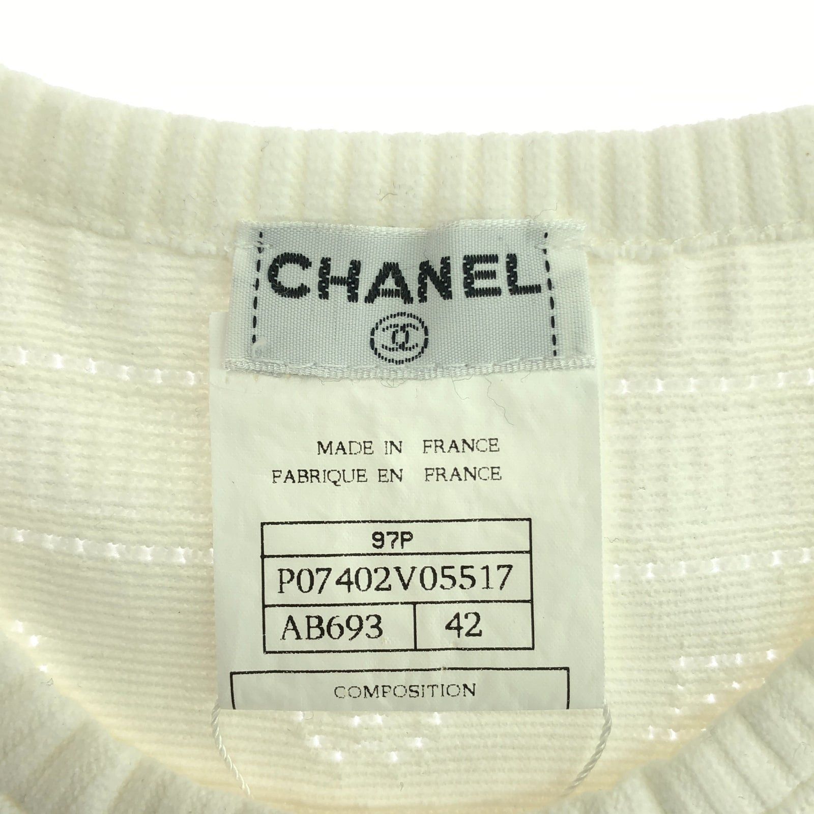 Chanel Chanel Short Sleeve Knit Rayon White Size ONE SIZE - 5 Thumbnail
