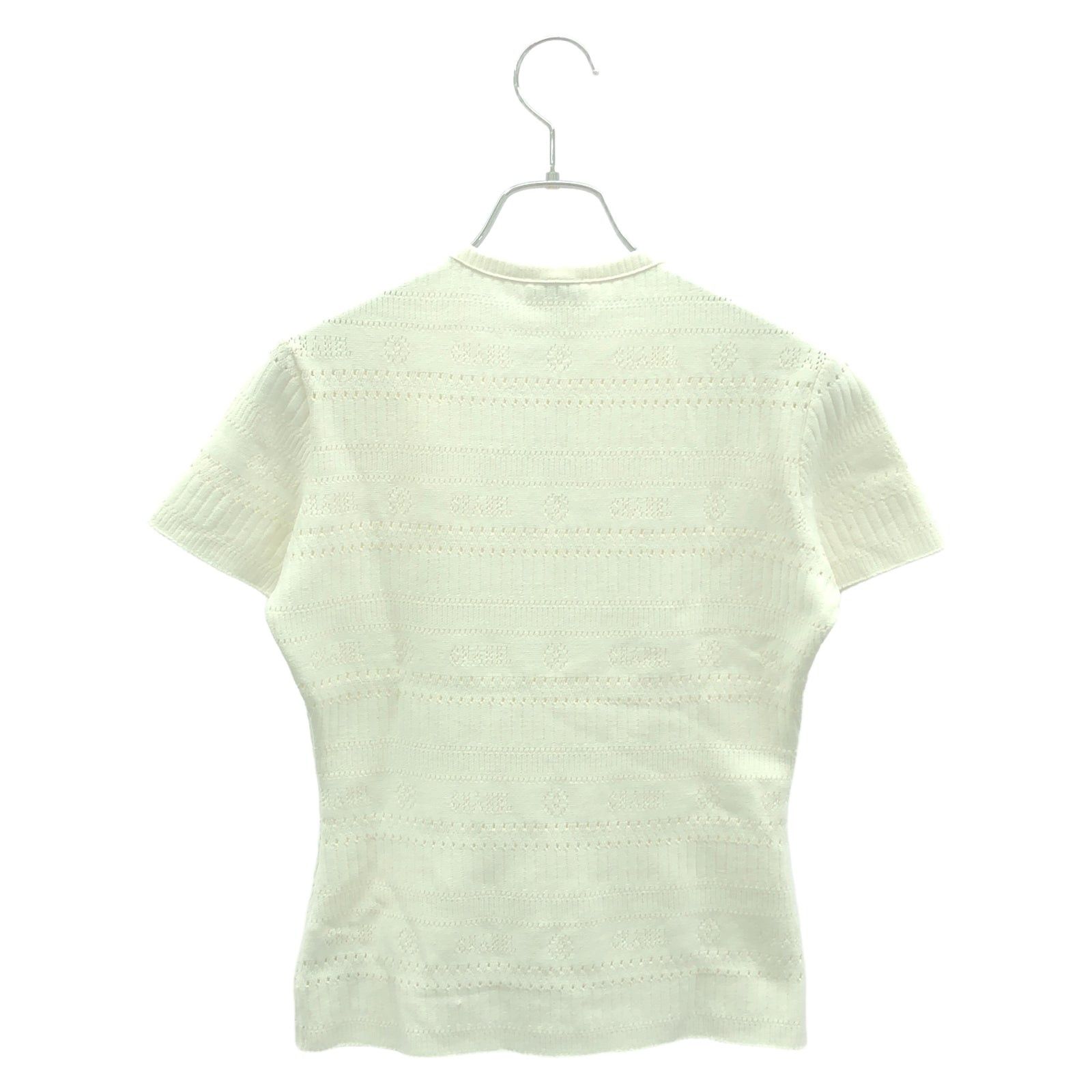 Chanel Chanel Short Sleeve Knit Rayon White Size ONE SIZE - 2 Thumbnail
