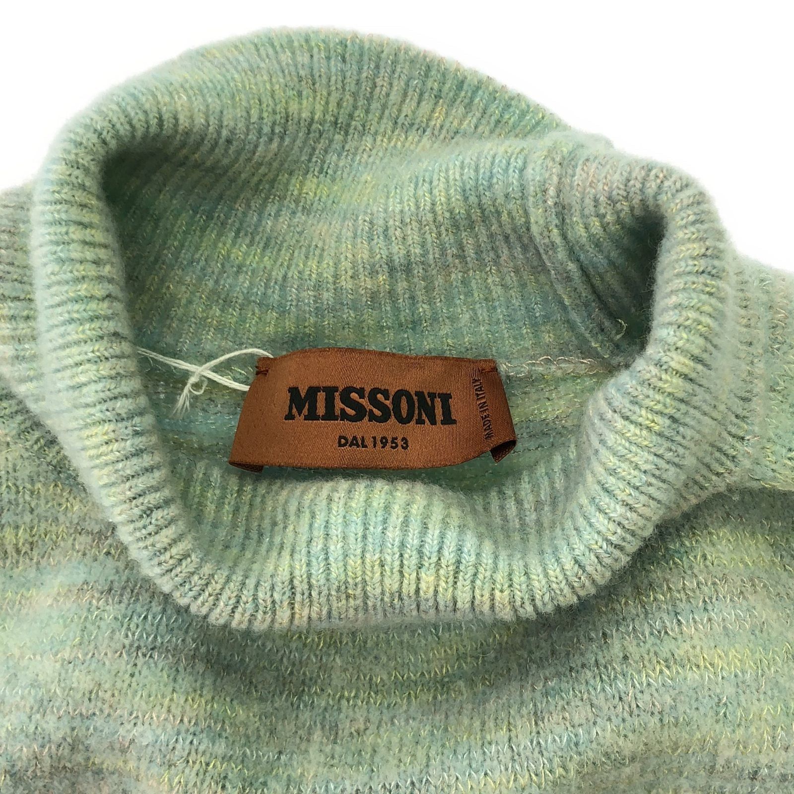 Missoni Missoni High Neck Knit Light Green Wool Size ONE SIZE - 10 Thumbnail