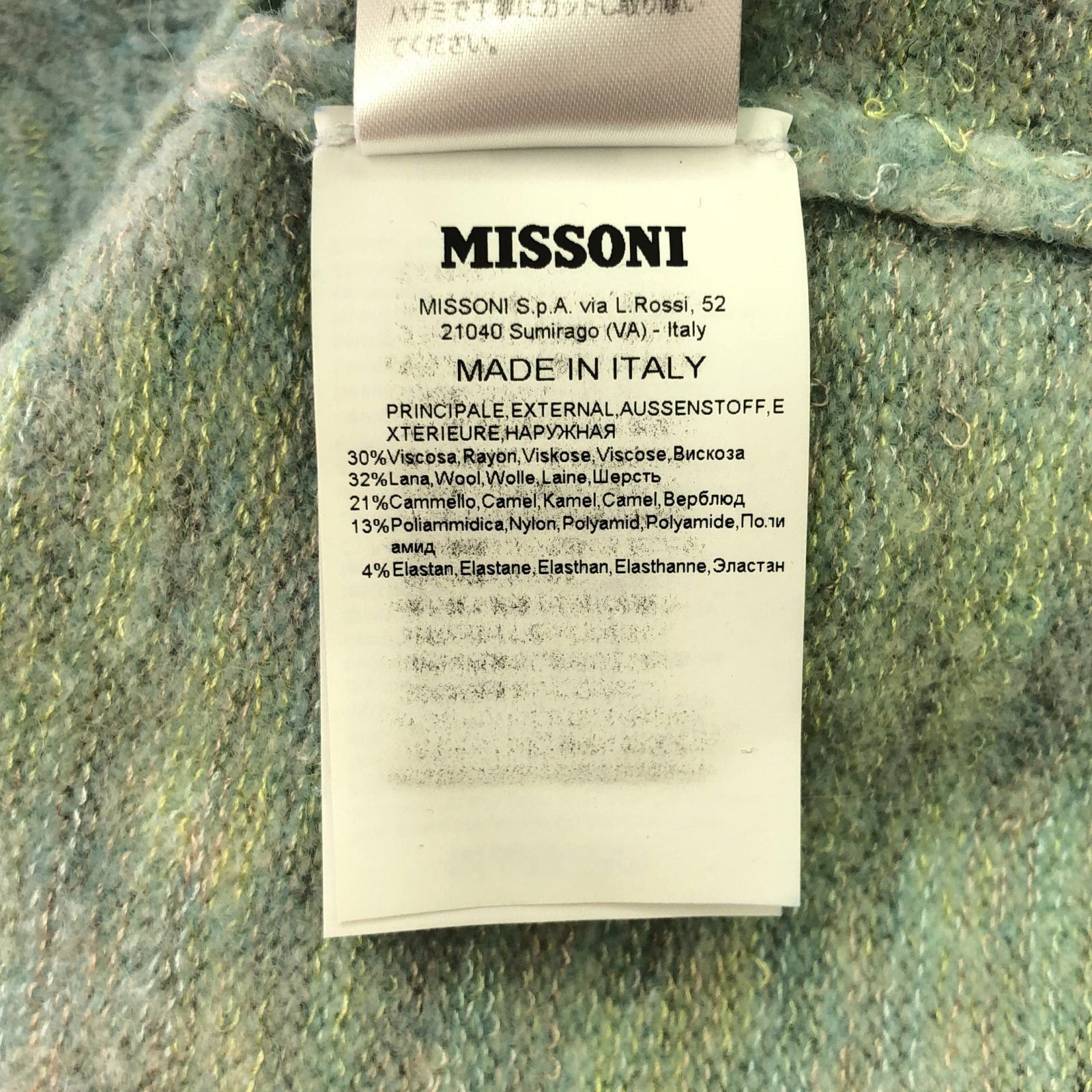 Missoni Missoni High Neck Knit Light Green Wool Size ONE SIZE - 7 Thumbnail