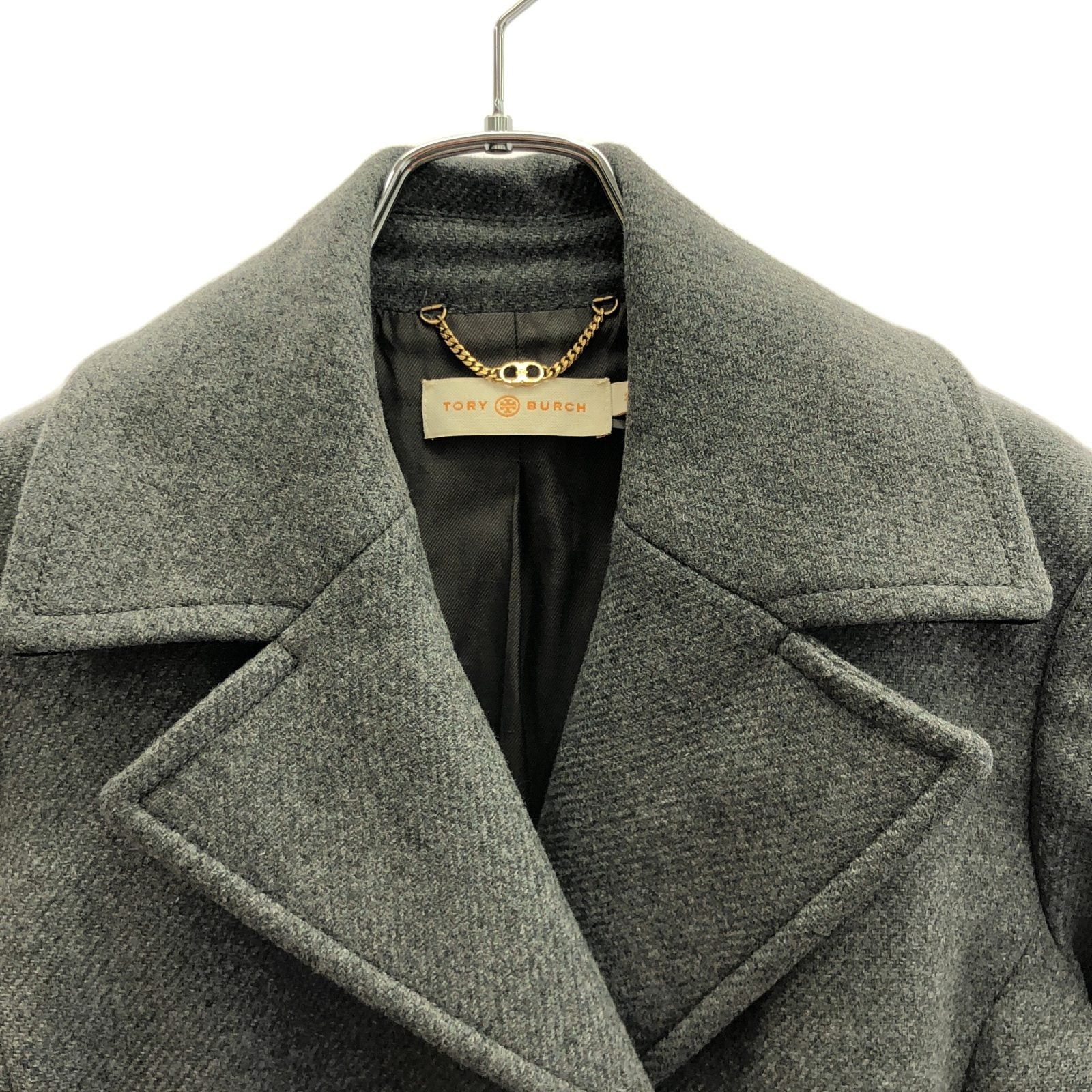 Tory Burch Tory Burch Coat Wool Gray Size ONE SIZE - 3 Thumbnail