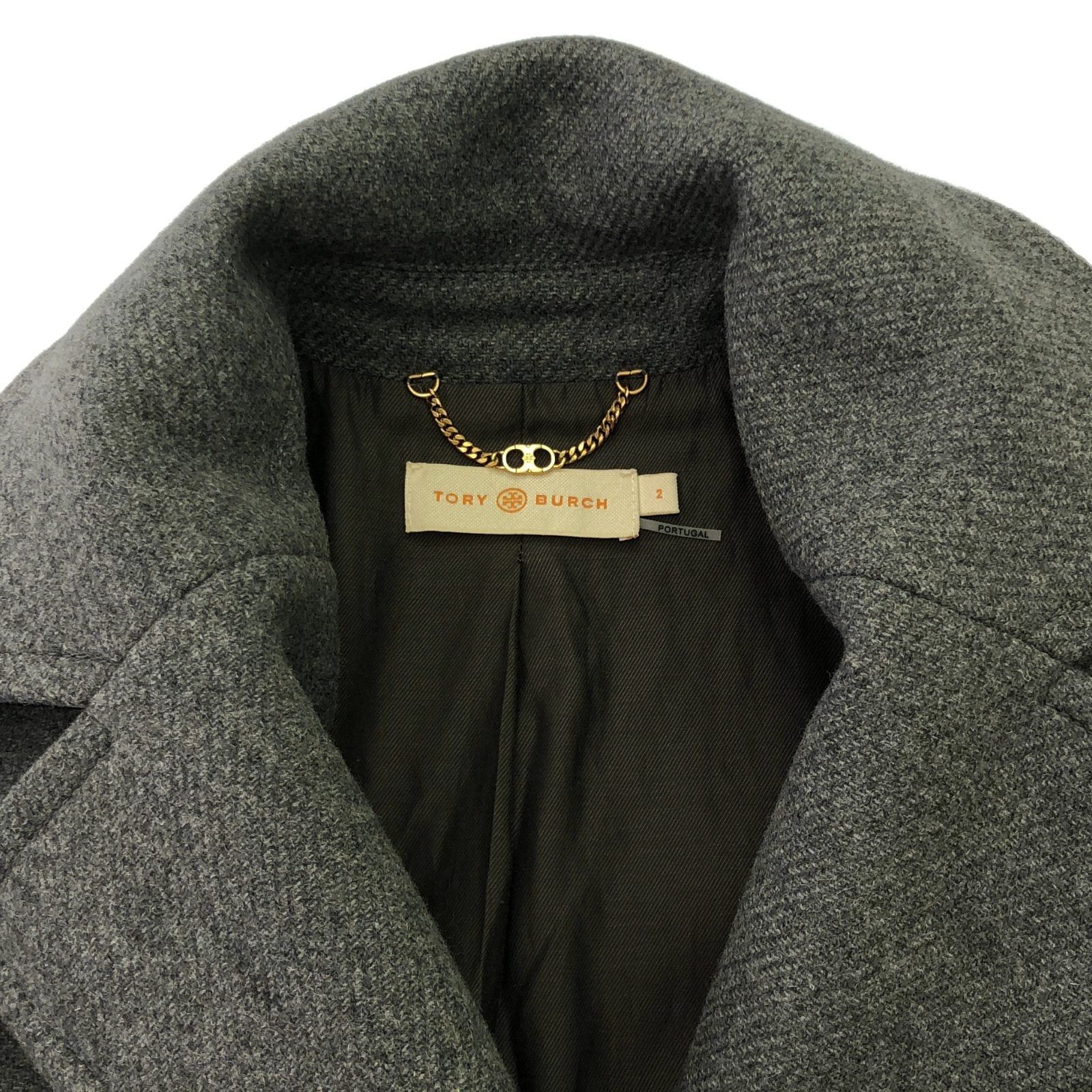 Tory Burch Tory Burch Coat Wool Gray Size ONE SIZE - 9 Thumbnail