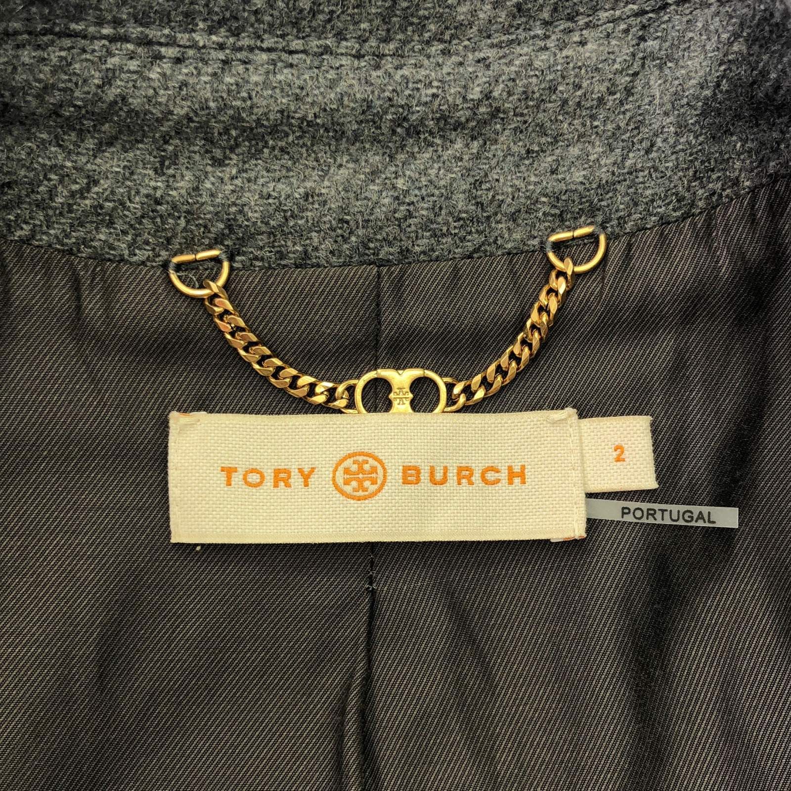 Tory Burch Tory Burch Coat Wool Gray Size ONE SIZE - 5 Thumbnail