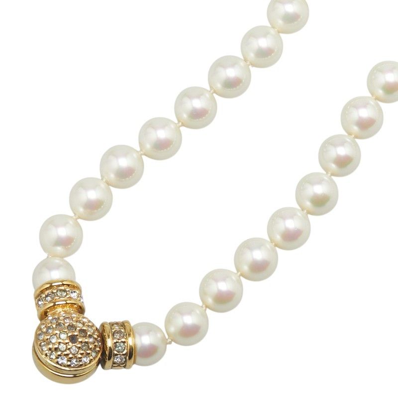 Dior Dior Dior Pearl Rhinestone Necklace Metal Necklace Size ONE SIZE - 3 Thumbnail